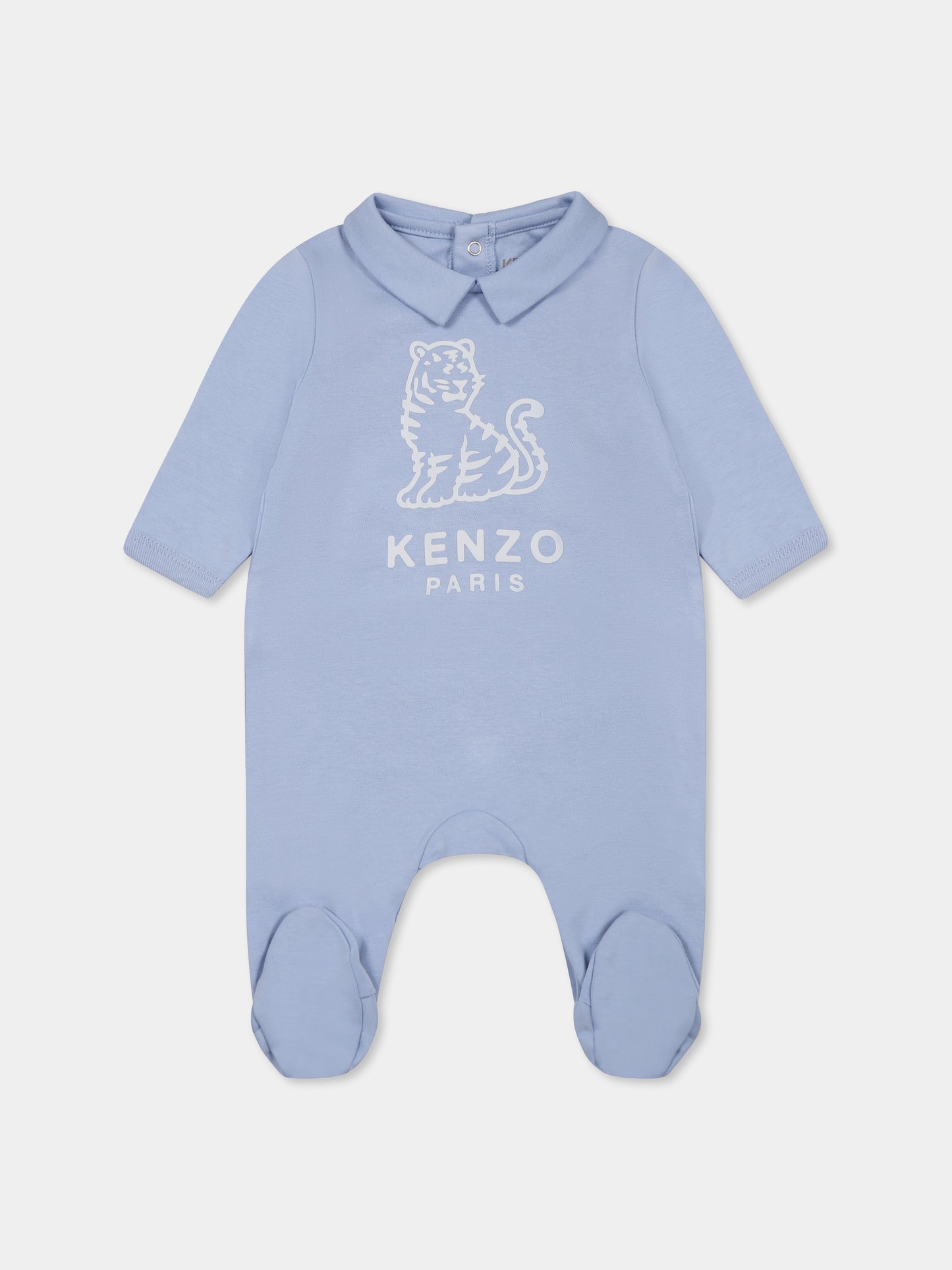 Set tutine celeste per neonato con tigre Kotora,Kenzo Kids,K60869 771