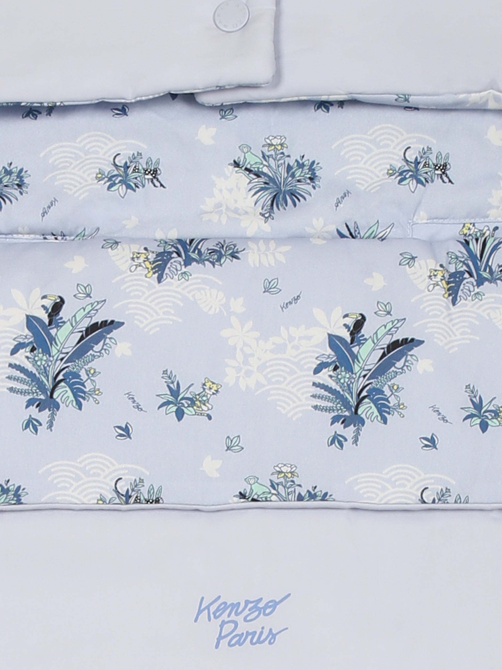 Sacco nanna celeste reversibile per neonato con stampa giungla,Kenzo Kids,K60878 771