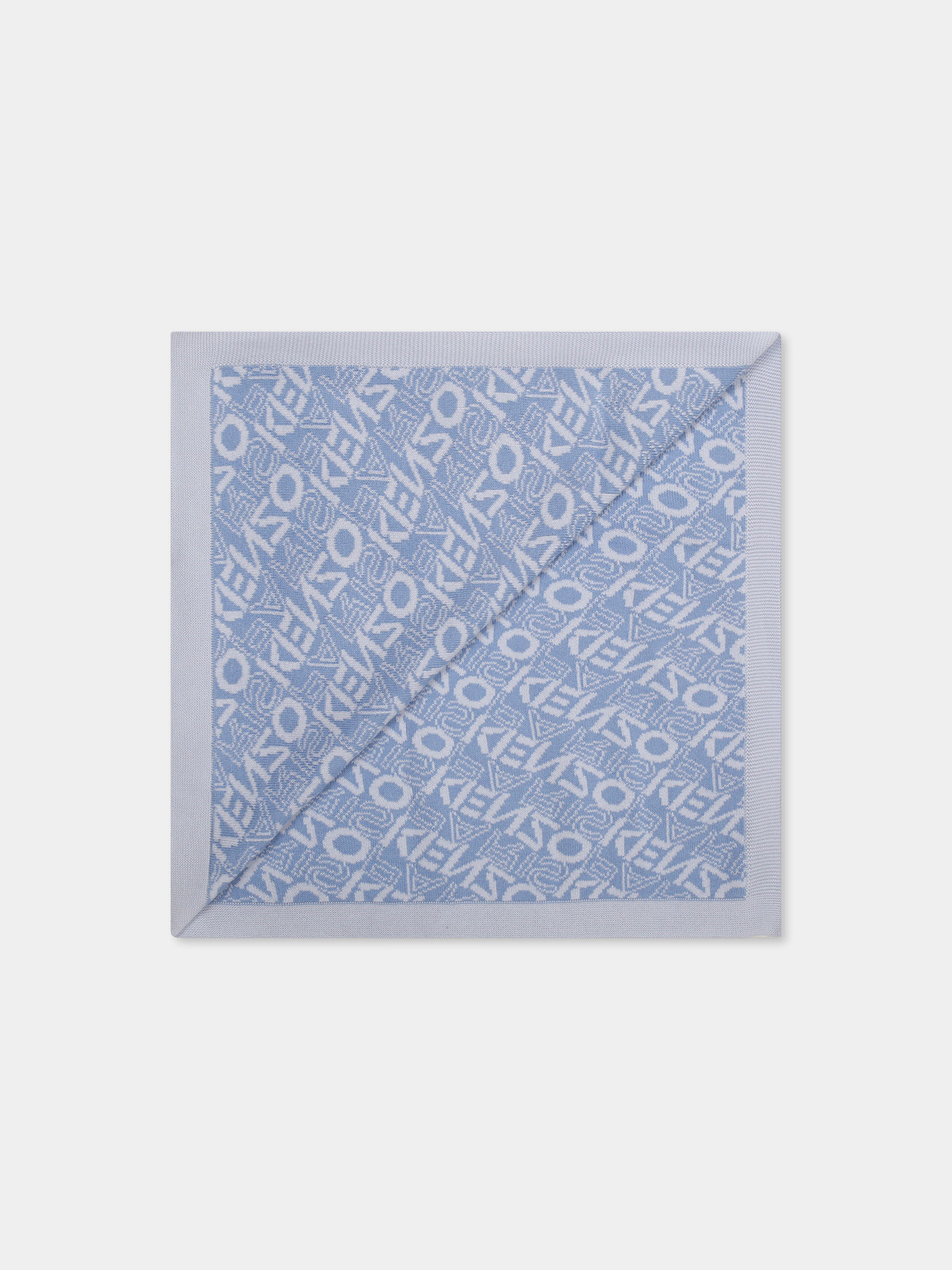 Coperta celeste per neonato con logo,Kenzo Kids,K60873 77A