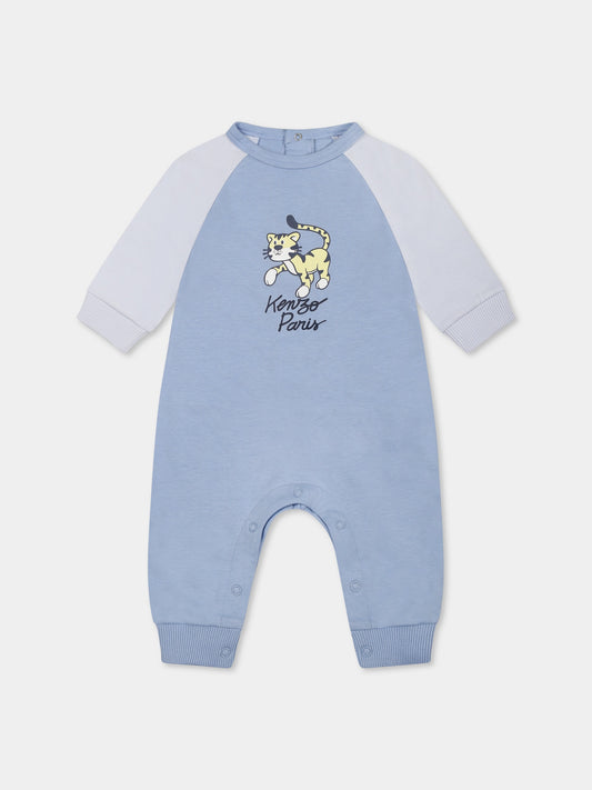 Tutina celeste per neonato con tigre,Kenzo Kids,K60858 77A