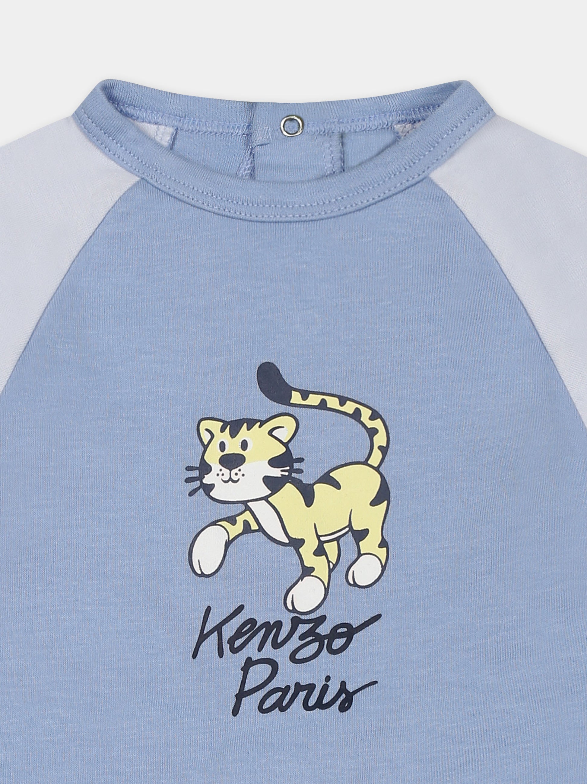 Tutina celeste per neonato con tigre,Kenzo Kids,K60858 77A