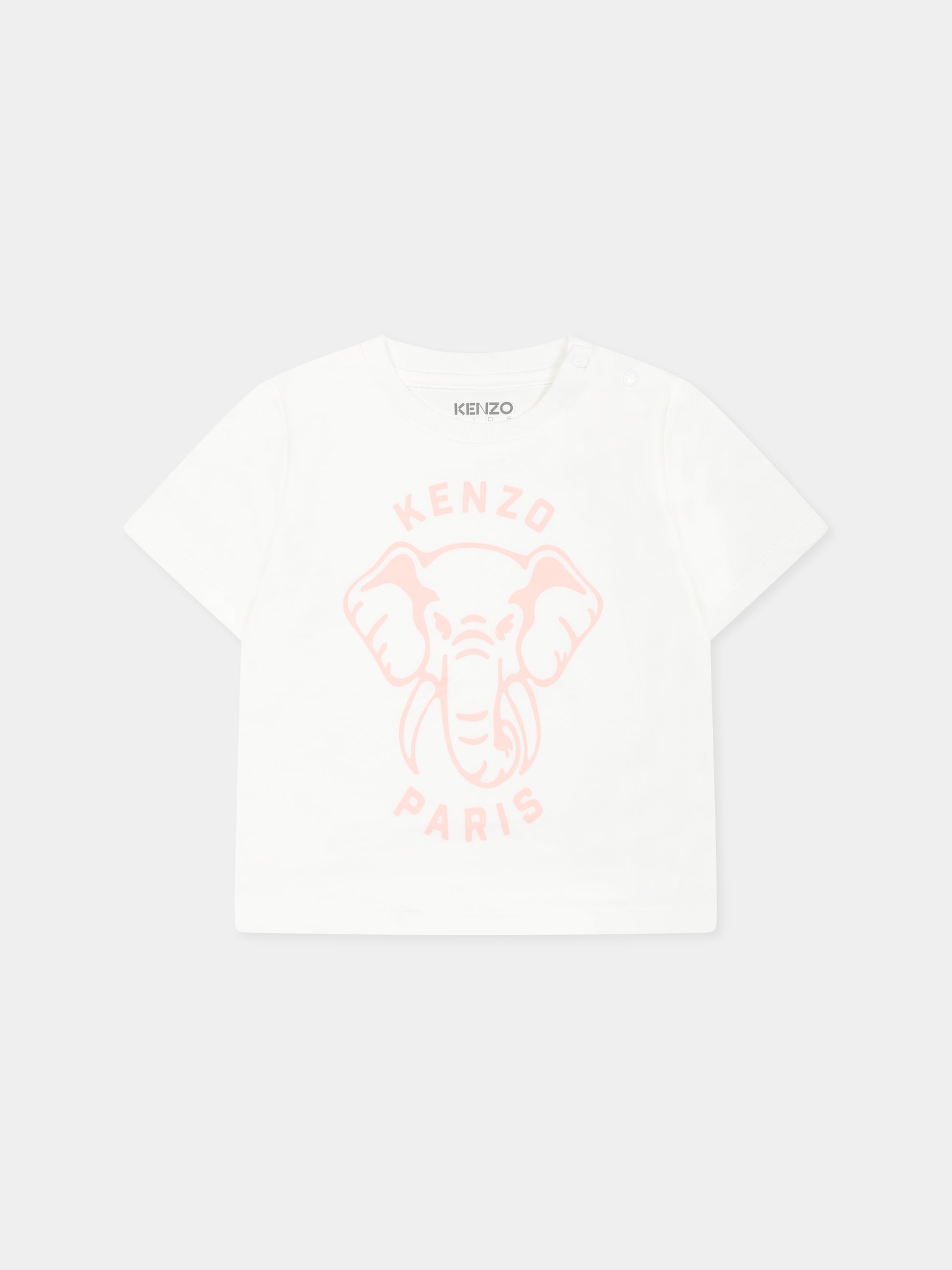 Completo rosa per neonata con elefante e logo,Kenzo Kids,K60868 46T