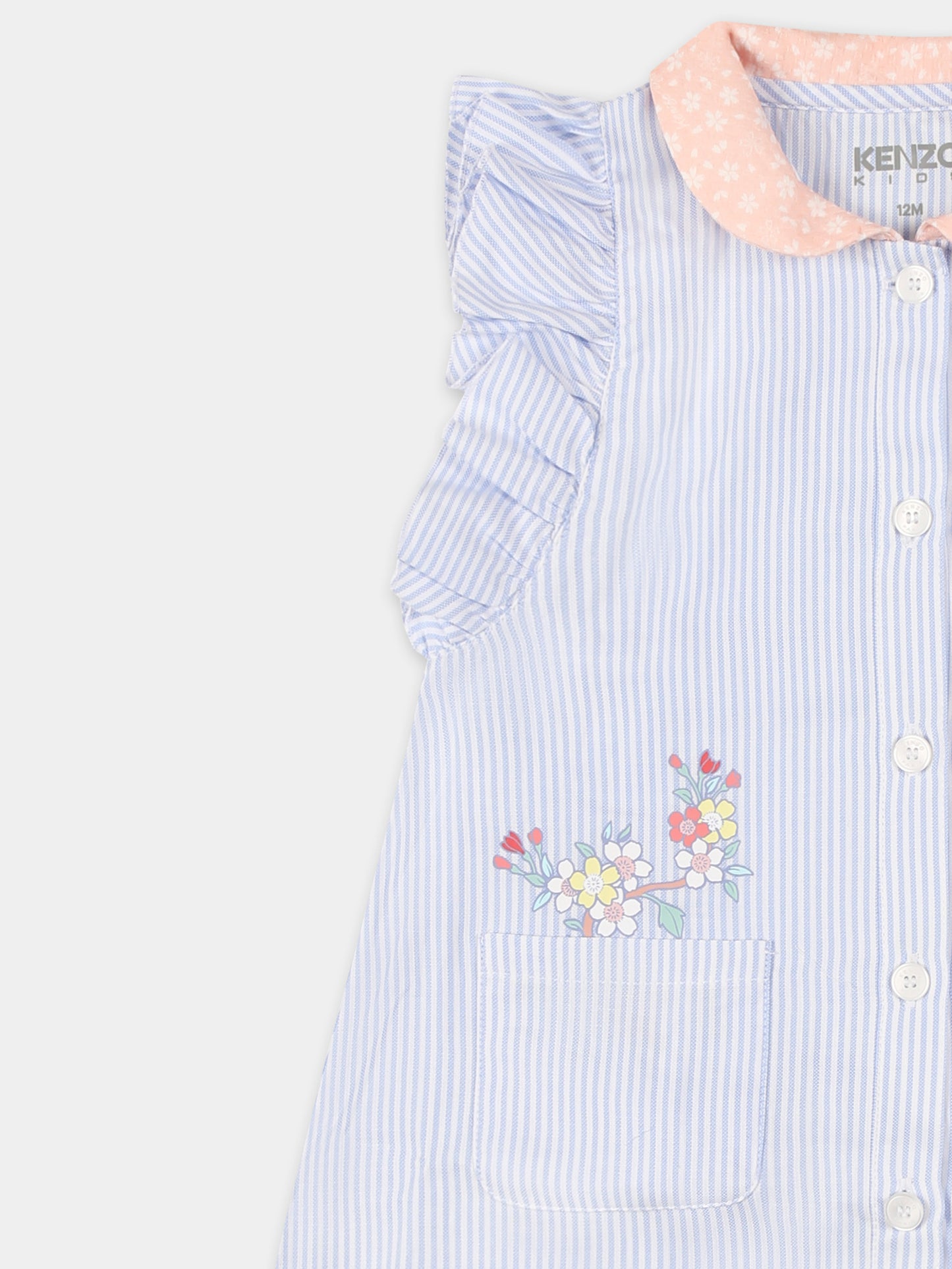 Vestito celeste per neonata con logo,Kenzo Kids,K60853 117