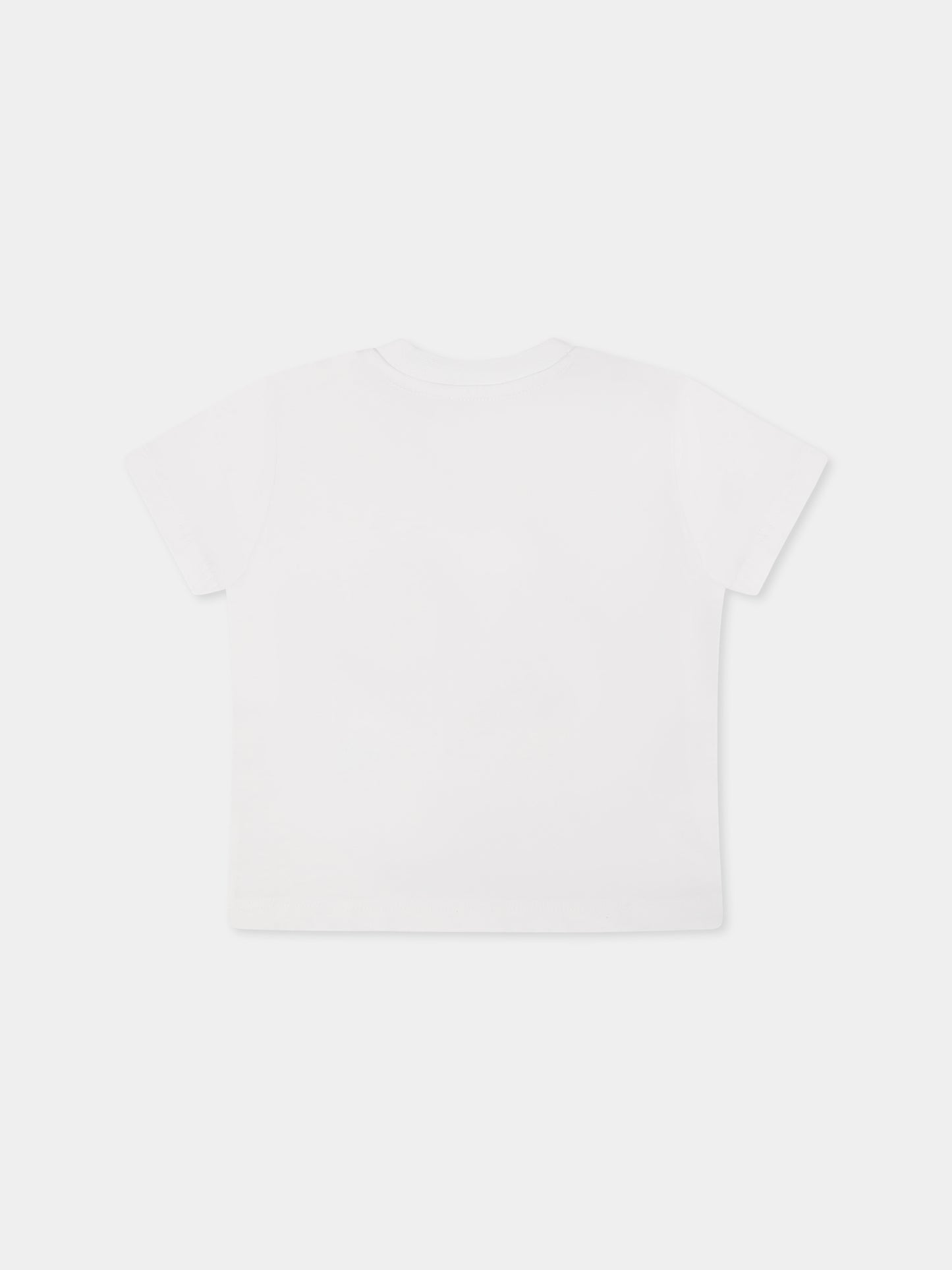 T-shirt bianca per neonati con iconica tigre e logo rosso,Kenzo Kids,K60977 10P