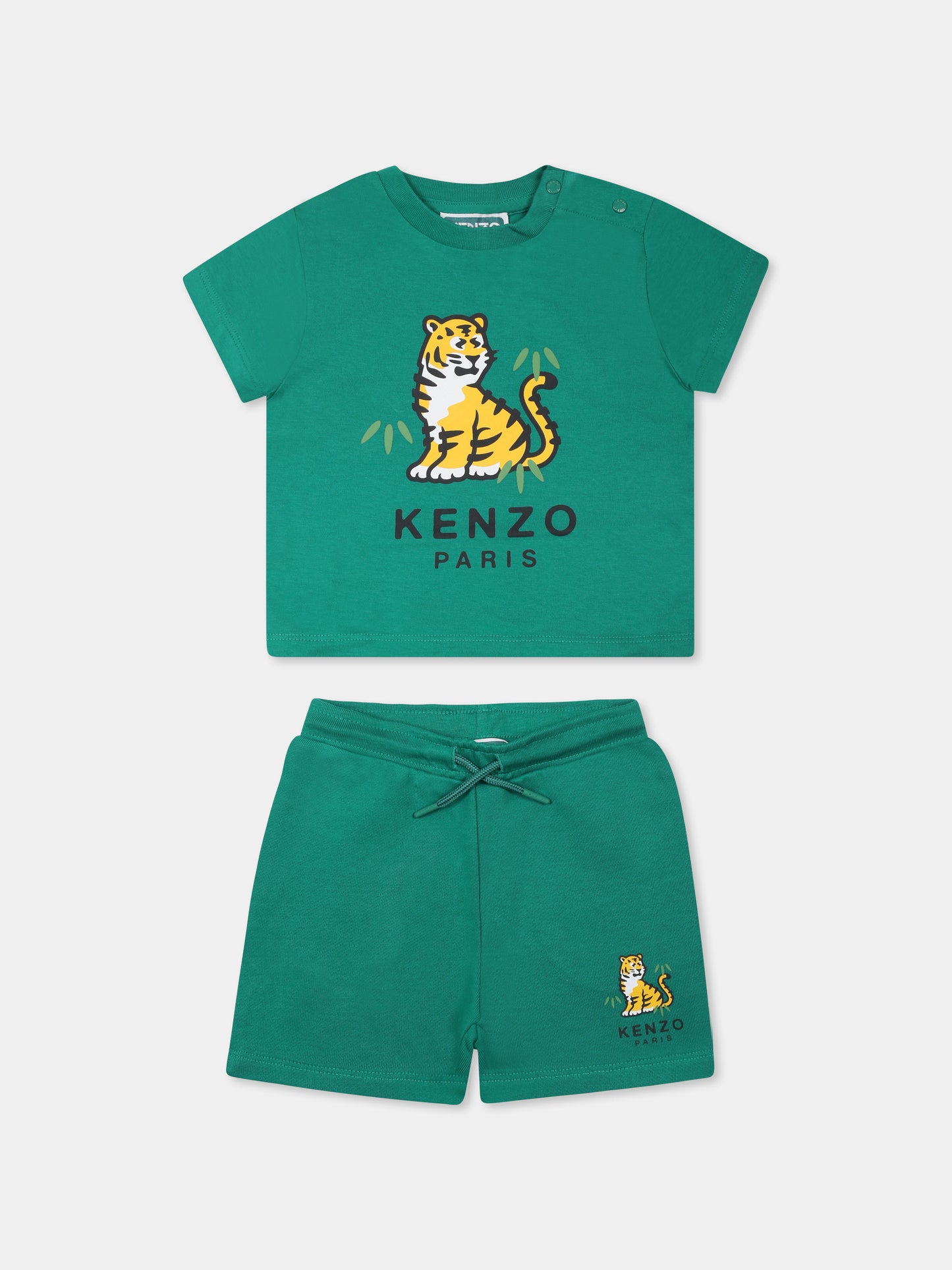 Completo verde per neonato con tigre Kotora,Kenzo Kids,K60961 674