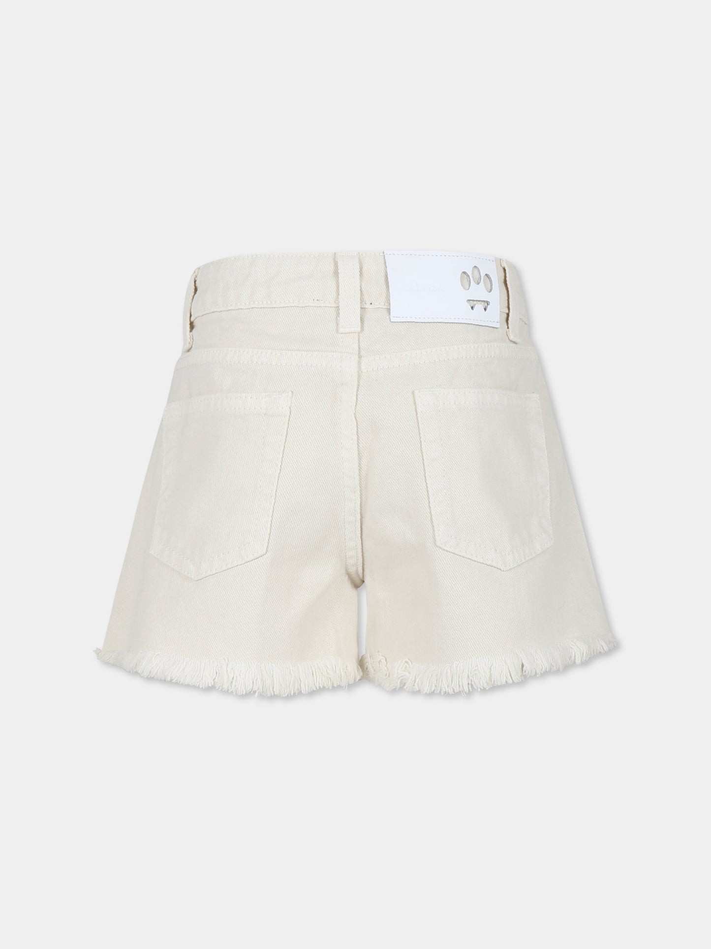 Shorts beige per bambina con smile,Barrow,S4BKJGSH047 013