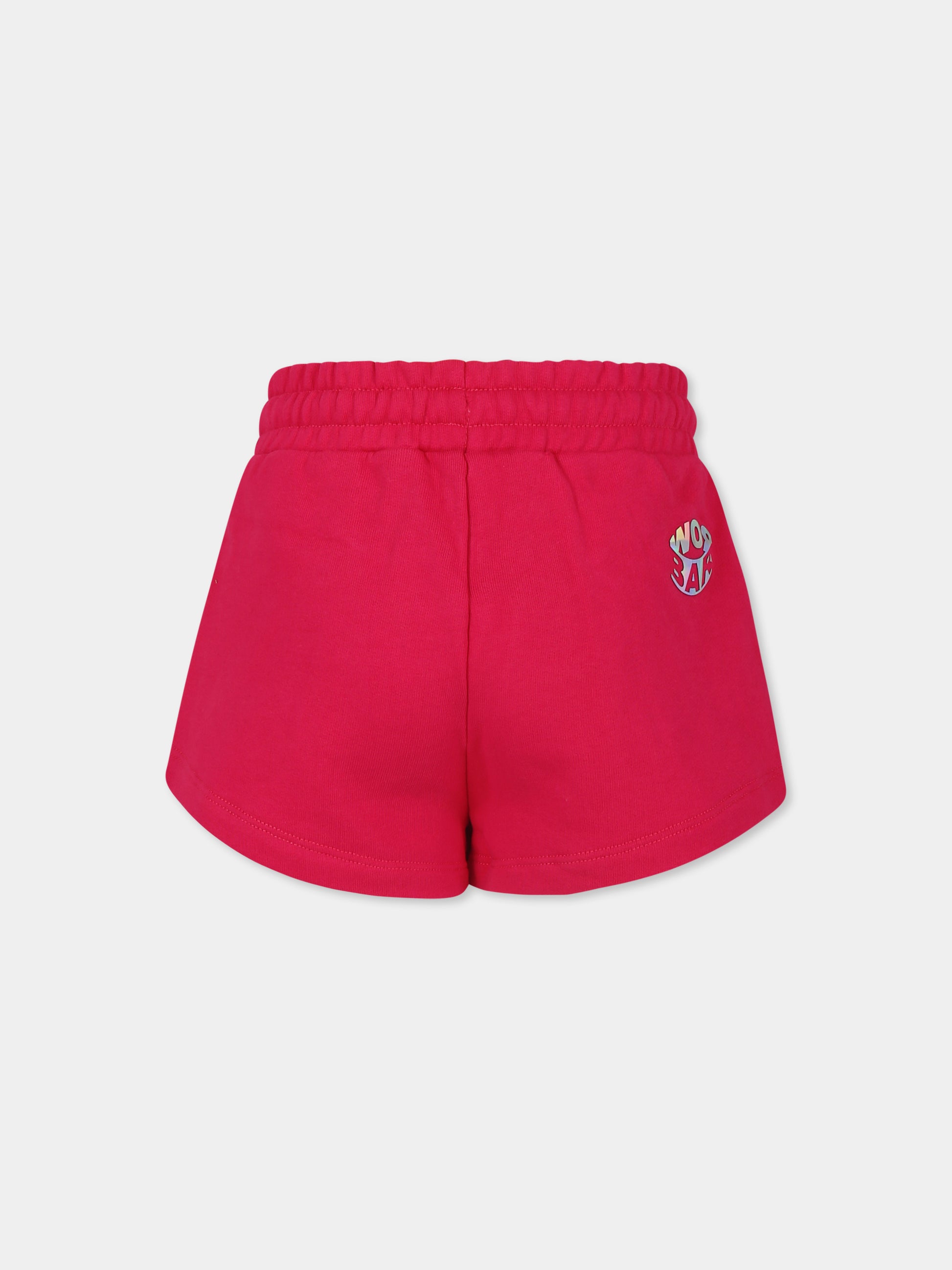 Shorts fucsia per bambina con smile,Barrow,S4BKJGSH110 135