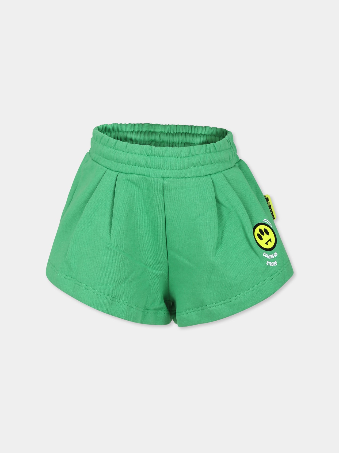 Shorts verde per bambina con smile,Barrow,S4BKJGSH110 BW012