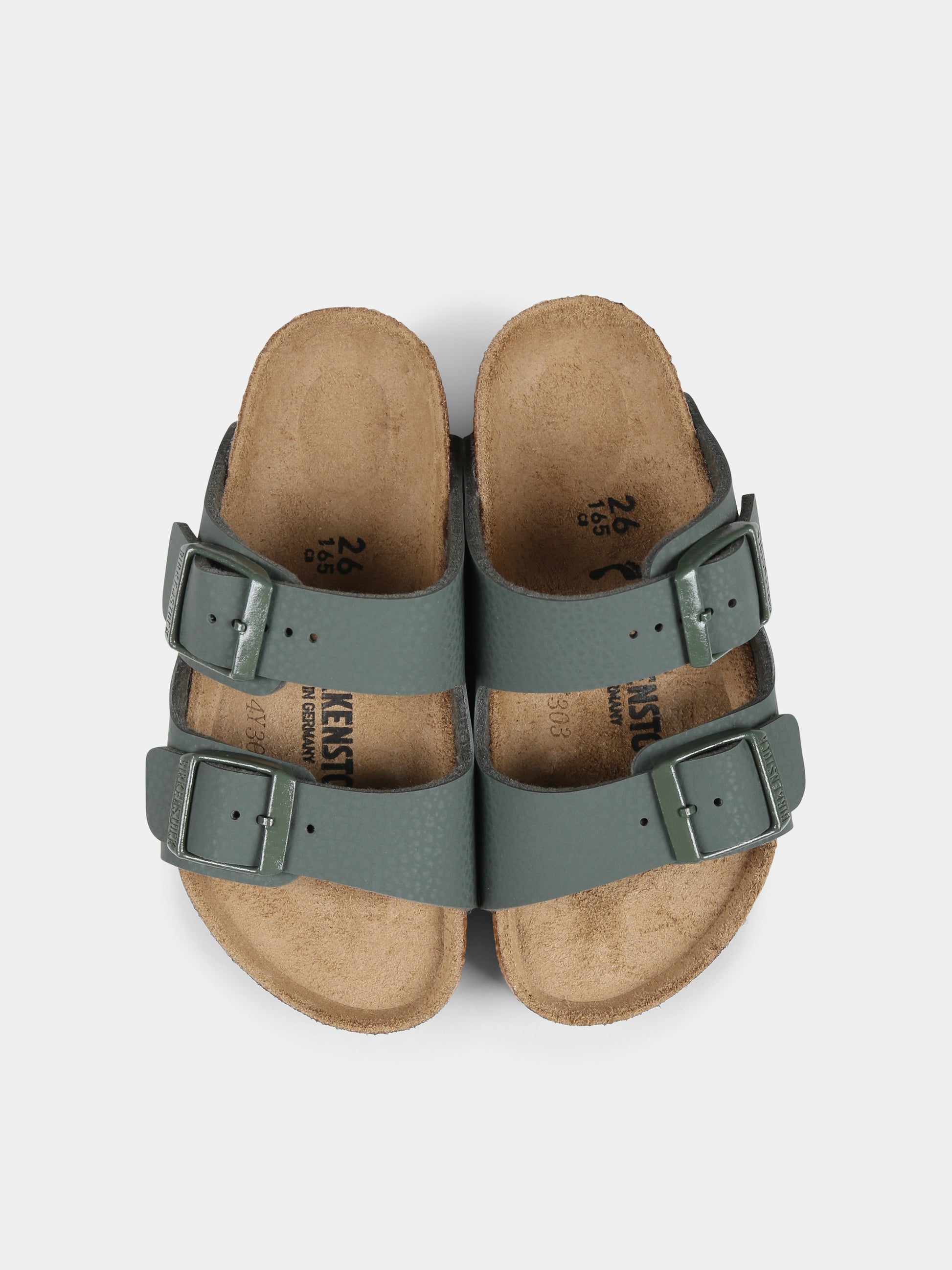 Sandali verdi Ariziona Kids per bambino con logo,Birkenstock,1029449 ARIZONA