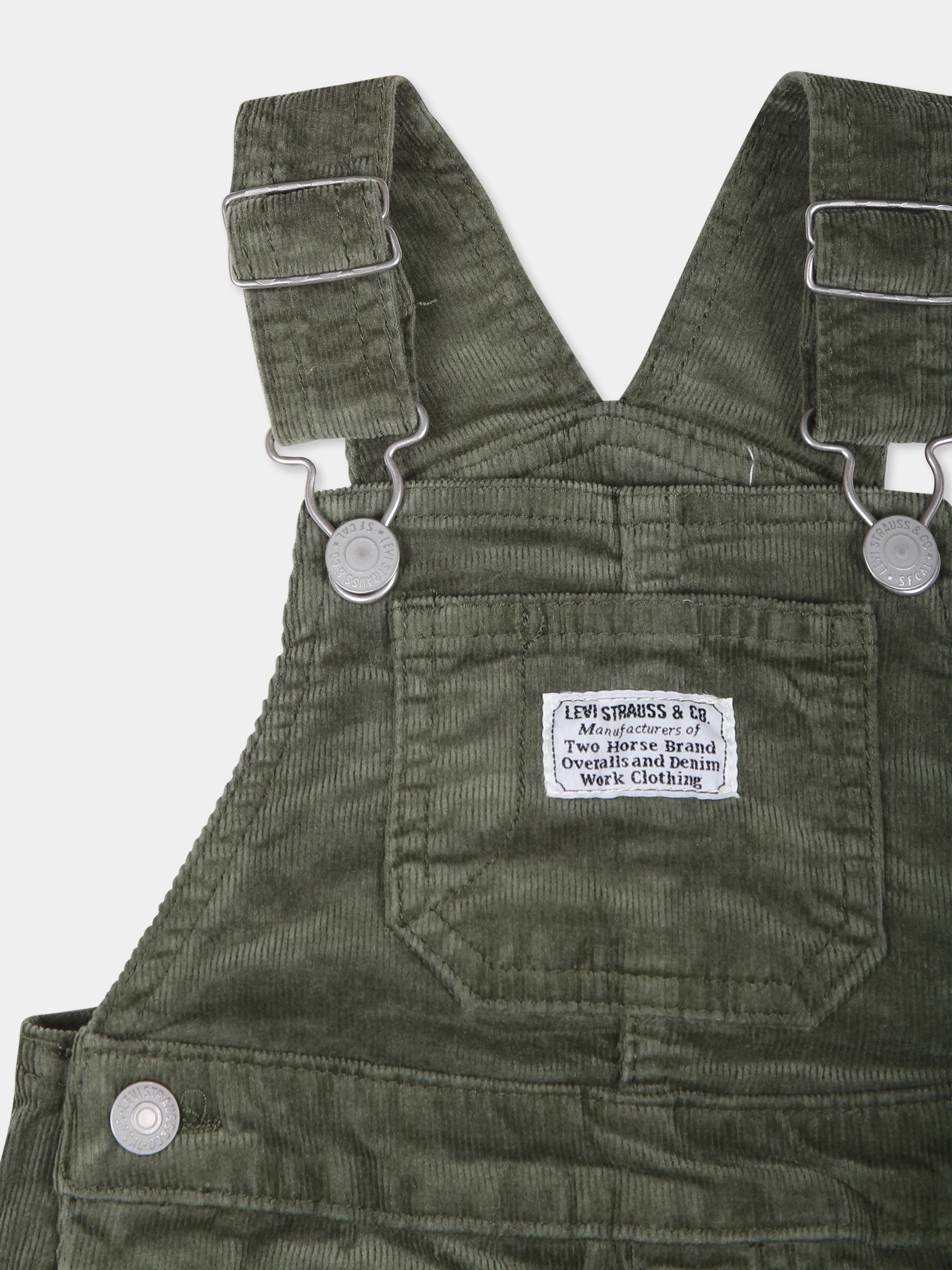 Salopette verde per neonati con logo,Levi's Kids,23WLK6EJ335 E6U
