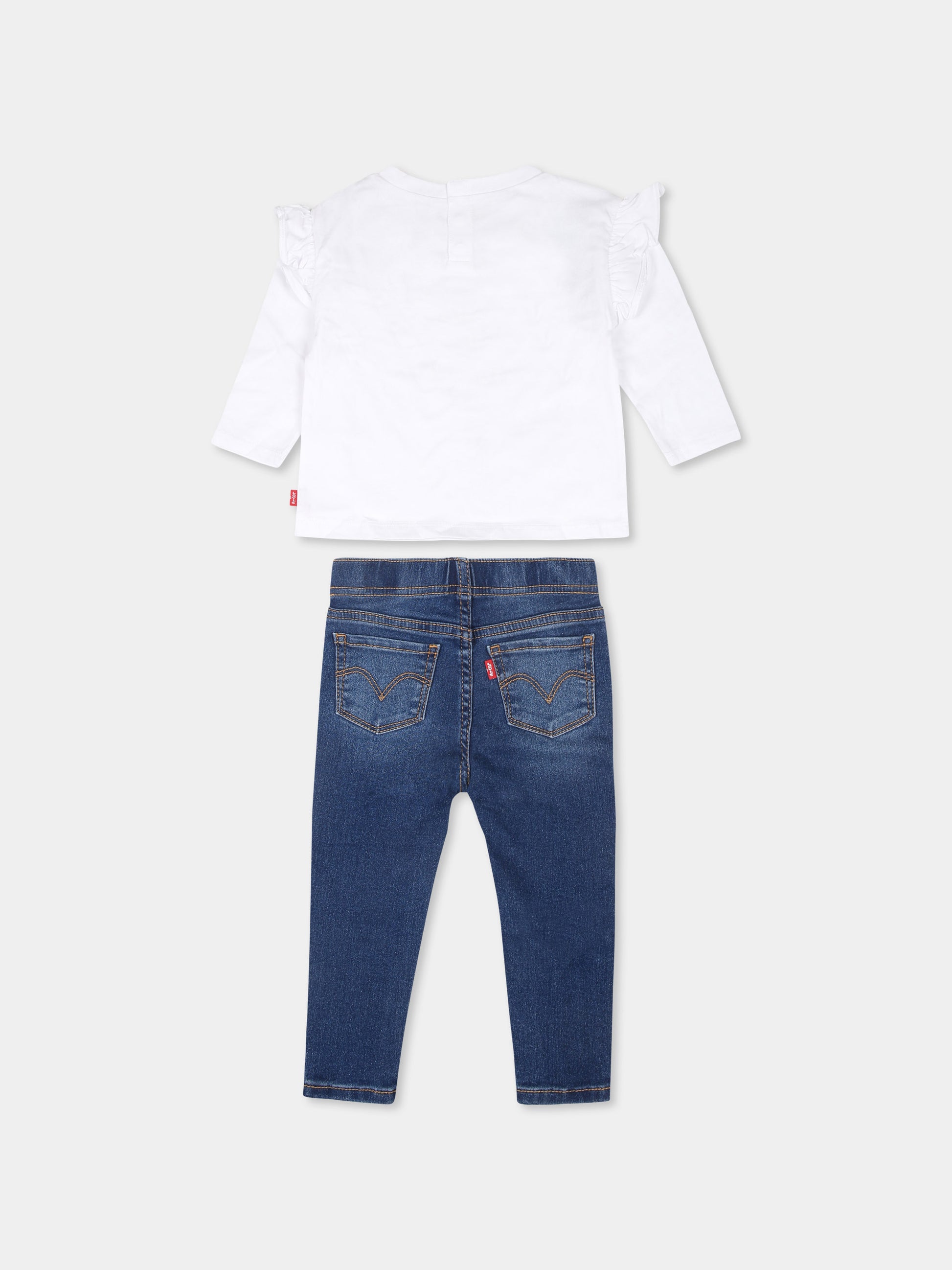 Completo bianco per neonata con orso e logo,Levi's Kids,23WLK1EJ252 W1T