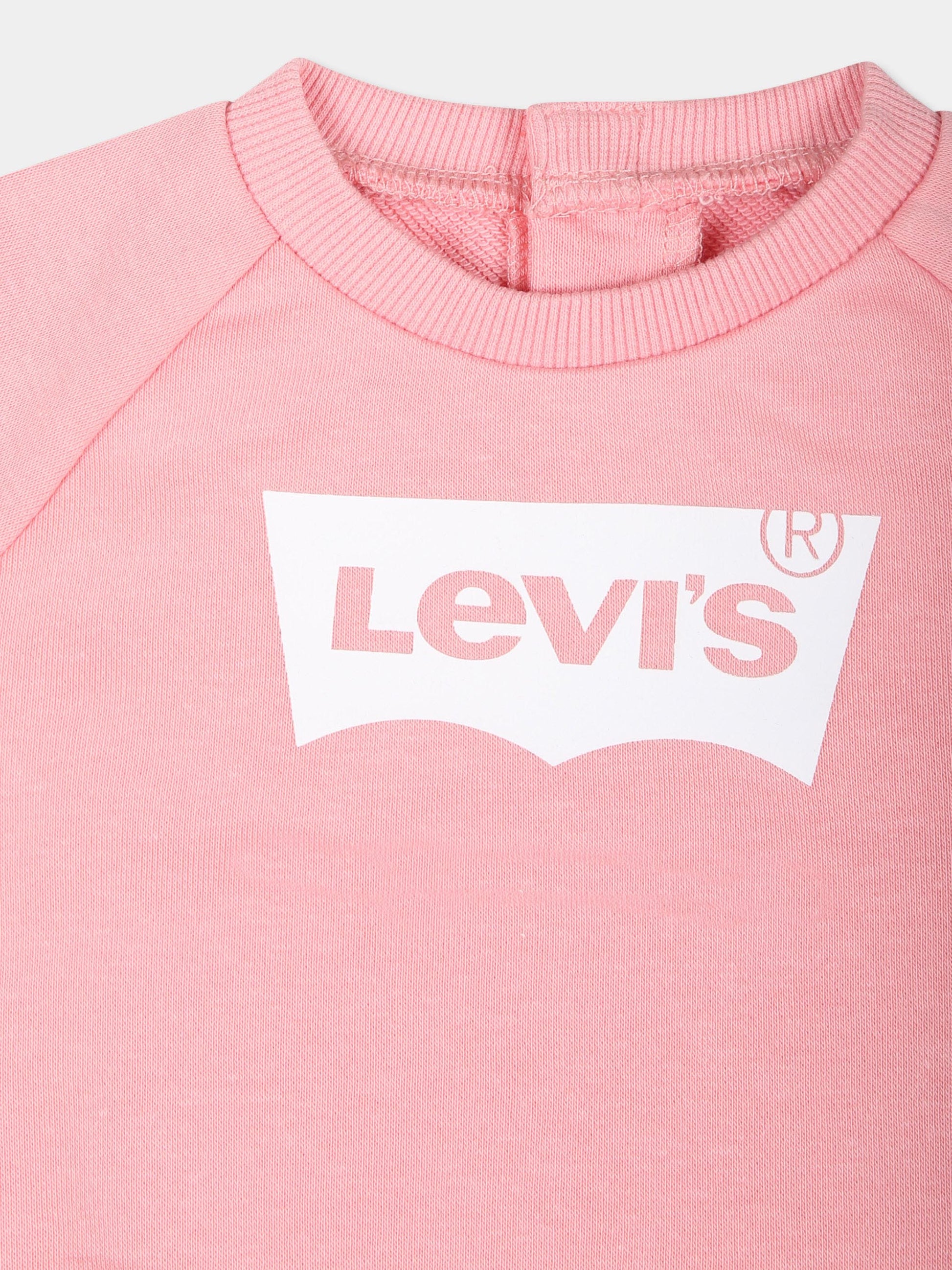 Felpa rosa per neonata con logo,Levi's Kids,23WMLK1E6660 AFT