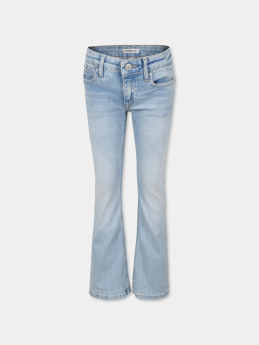 Jeans blu per bambina con logo,Calvin Klein Kids,24SCKIG0IG02378 1AA