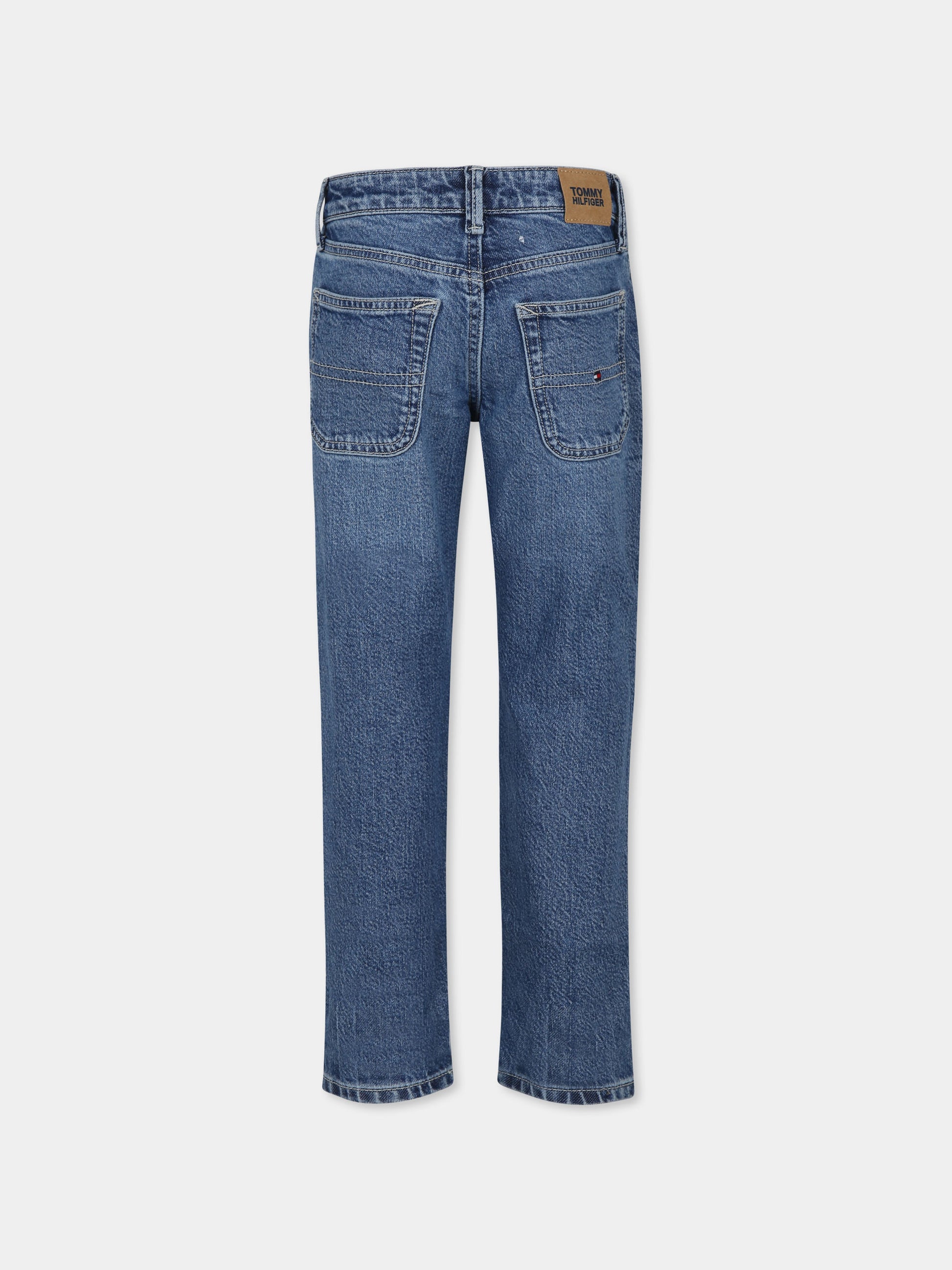 Jeans blu per bambino con bandierina,Tommy Hilfiger Junior,24STHKB0KB08906 C10