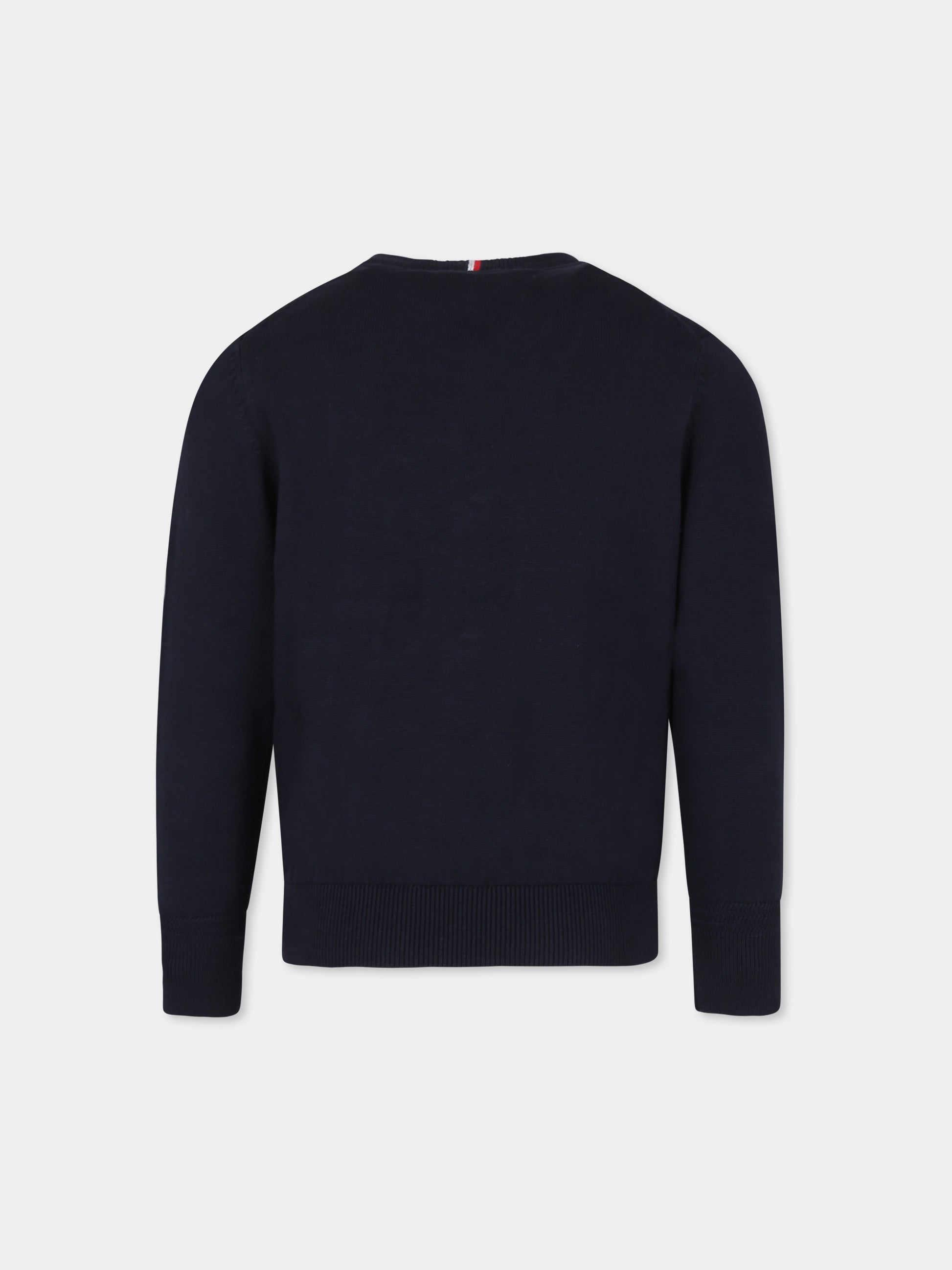 Maglione blu per bambino con logo,Tommy Hilfiger Junior,23FTHKB0KB08723 DW5