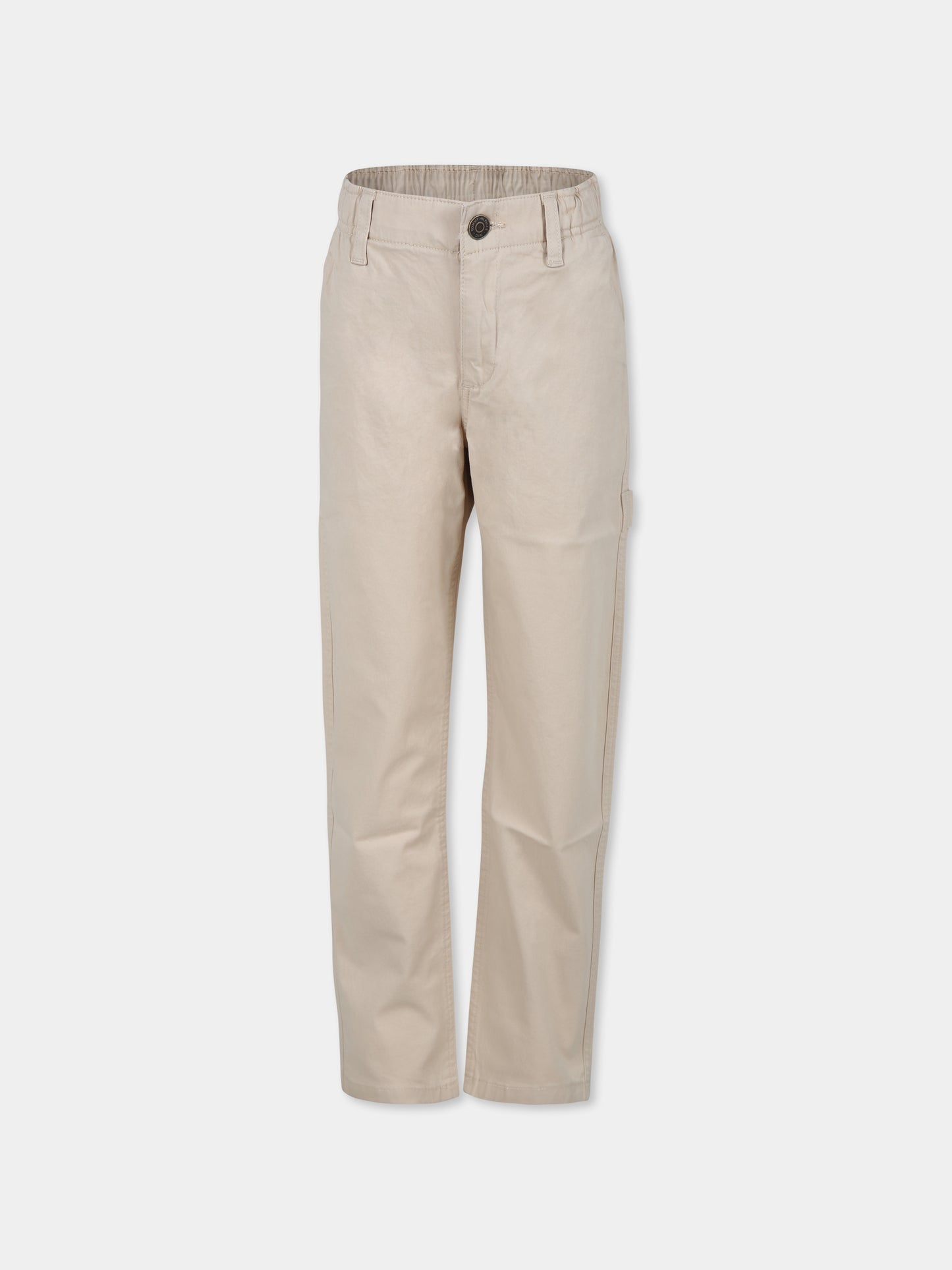 Pantaloni beige per bambino con bandierina,Tommy Hilfiger Junior,23FMTHKB0KB09101 AES