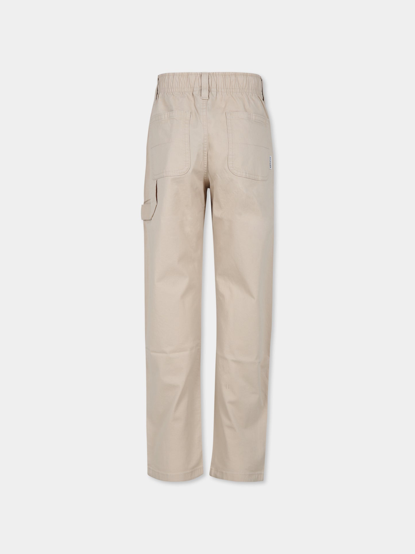 Pantaloni beige per bambino con bandierina,Tommy Hilfiger Junior,23FMTHKB0KB09101 AES