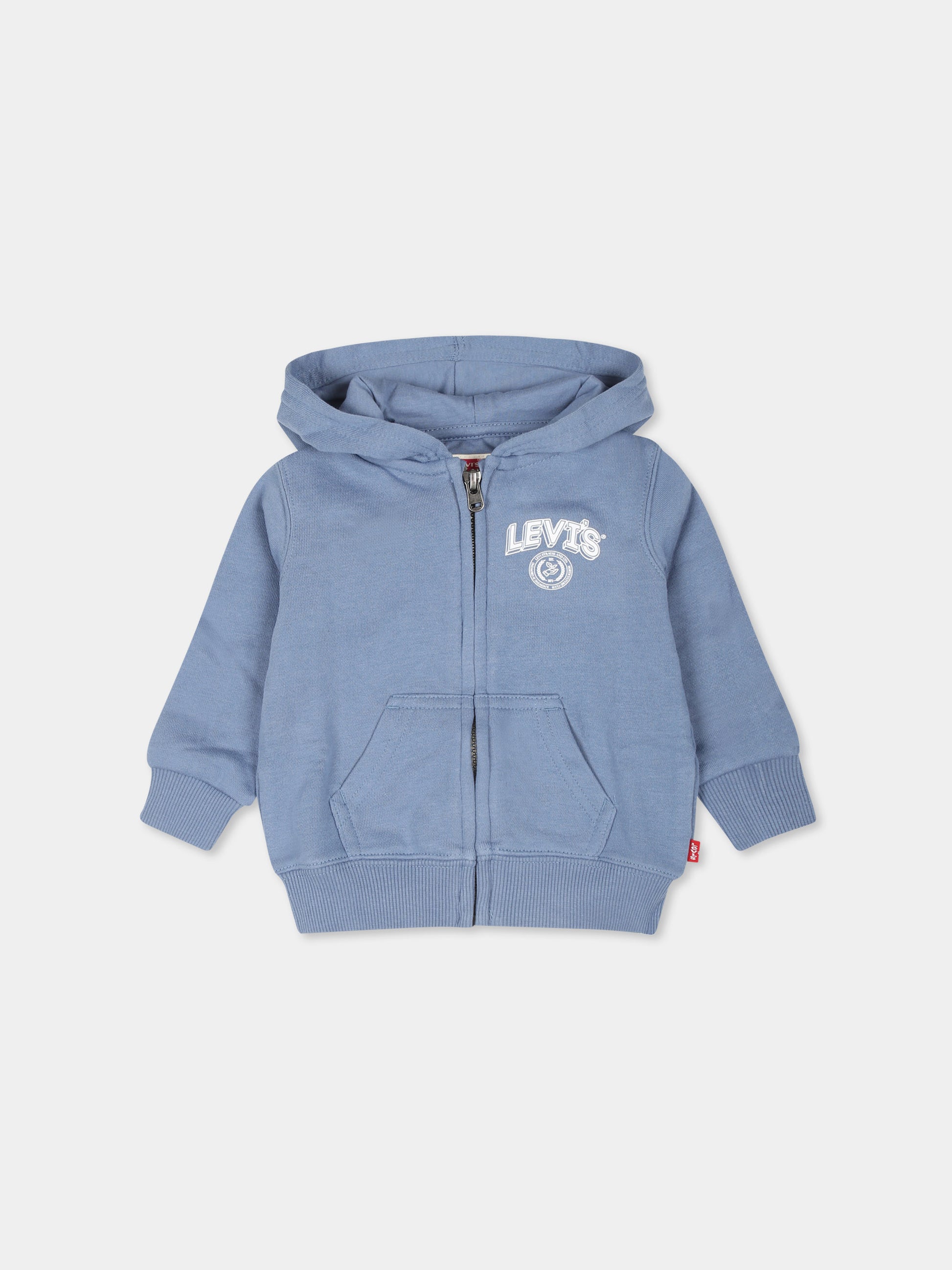 Felpa celeste per neonato con logo,Levi's Kids,24SLK6EK793 BIA