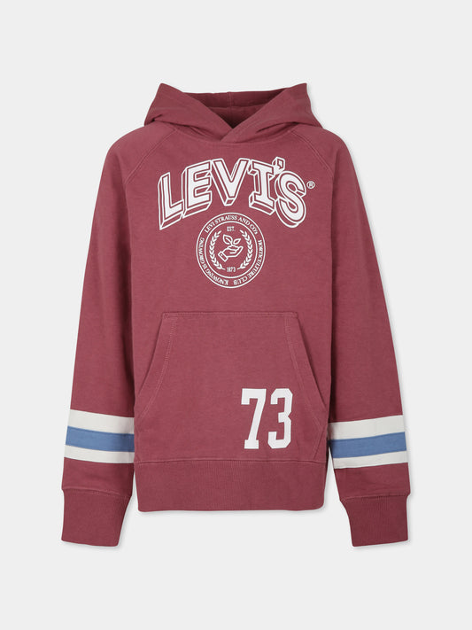 Felpa rossa per bambino con logo,Levi's Kids,24S9EK266 R90