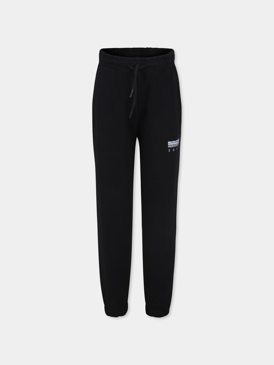 Pantaloni neri per bambino con logo,Msgm Kids,S4MSJBFP220 110