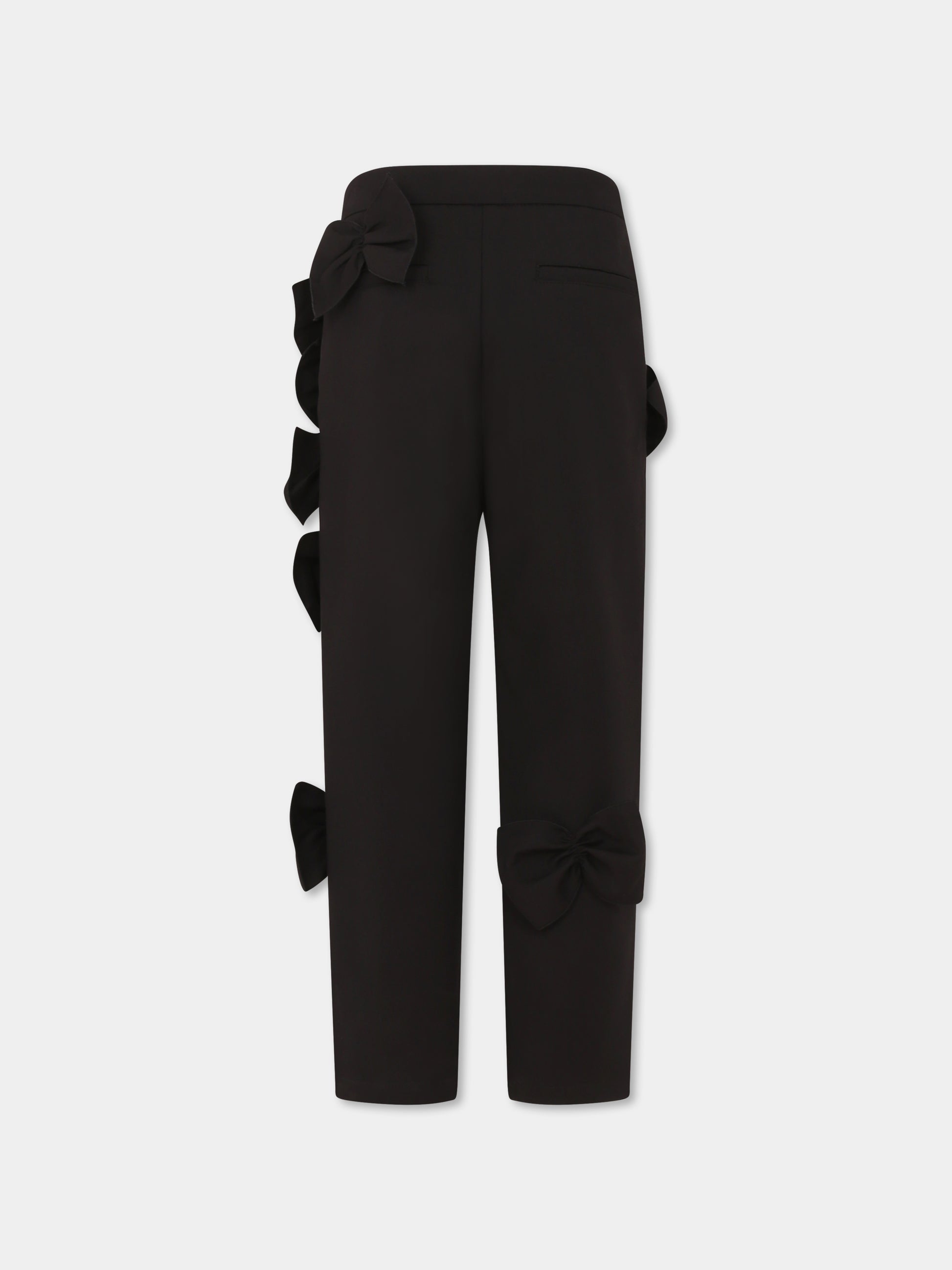 Pantaloni neri per bambina con fiocchi,Simonetta,SW6A91 S0201 930