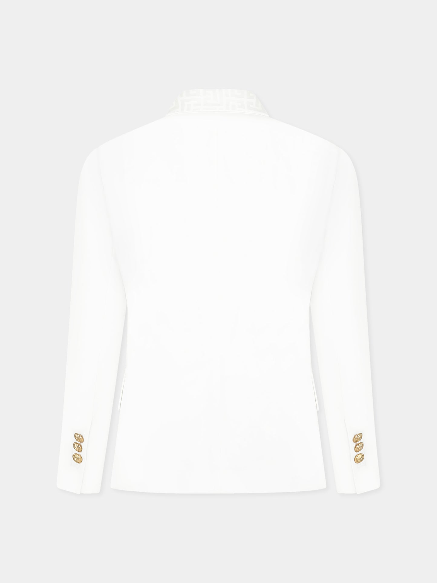 Giacca bianca per bambino con iconico labirinto,Balmain Kids,BW2Q24 P0484 100AV