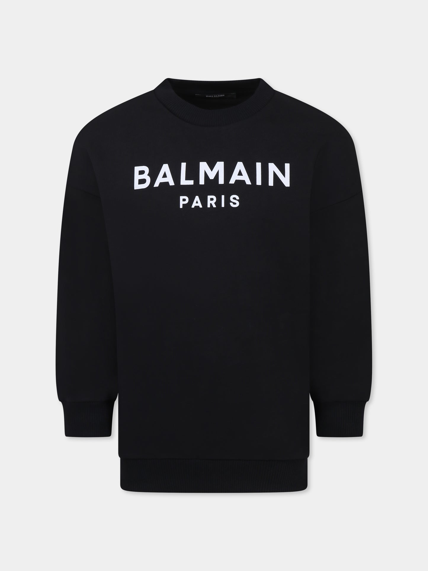 Felpa nera per bambini con logo,Balmain Kids,BW4P70 Z1753 930BC