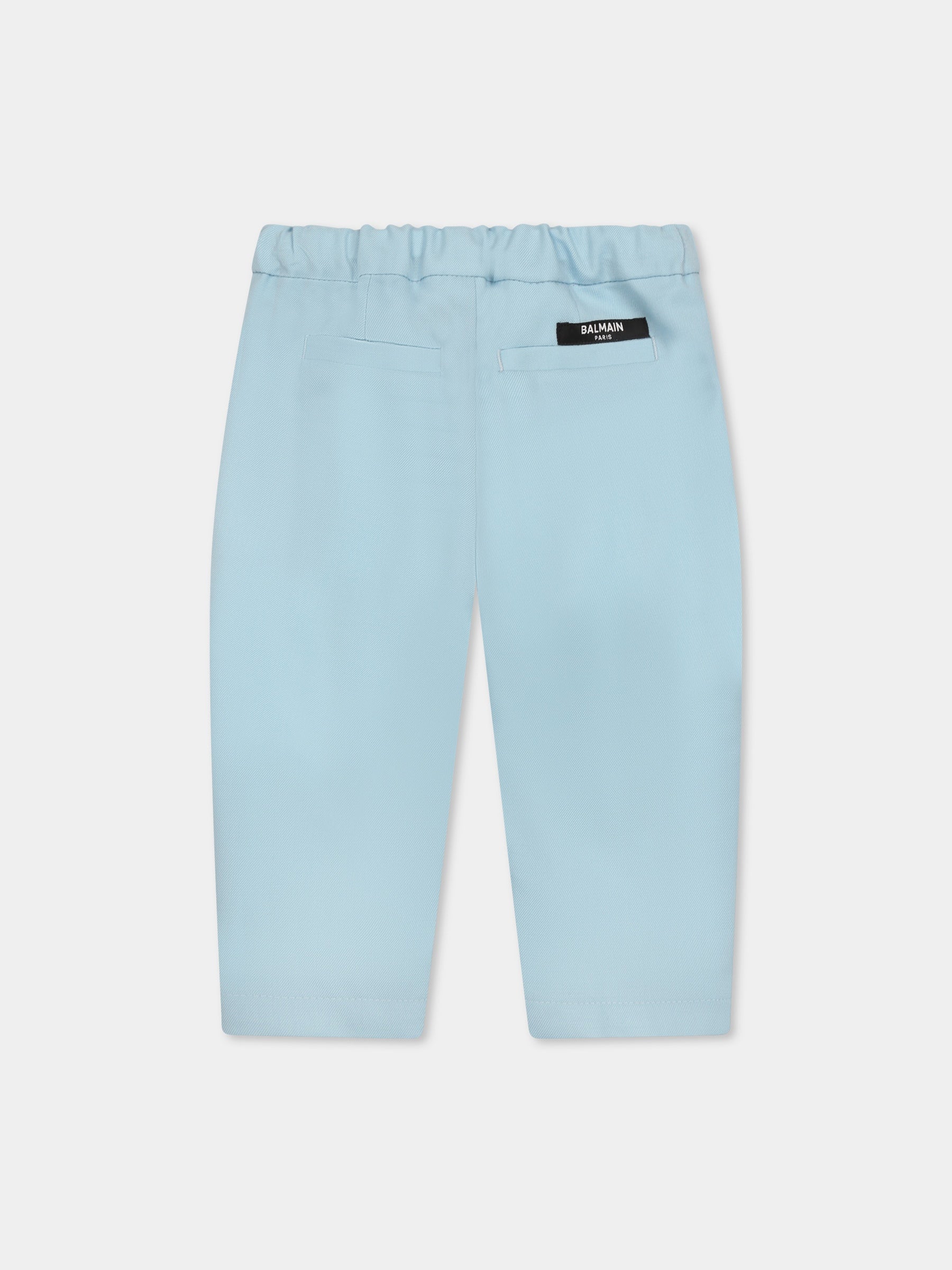 Pantaloni celesti per neonato,Balmain Kids,BW6500 I0196 60AOR