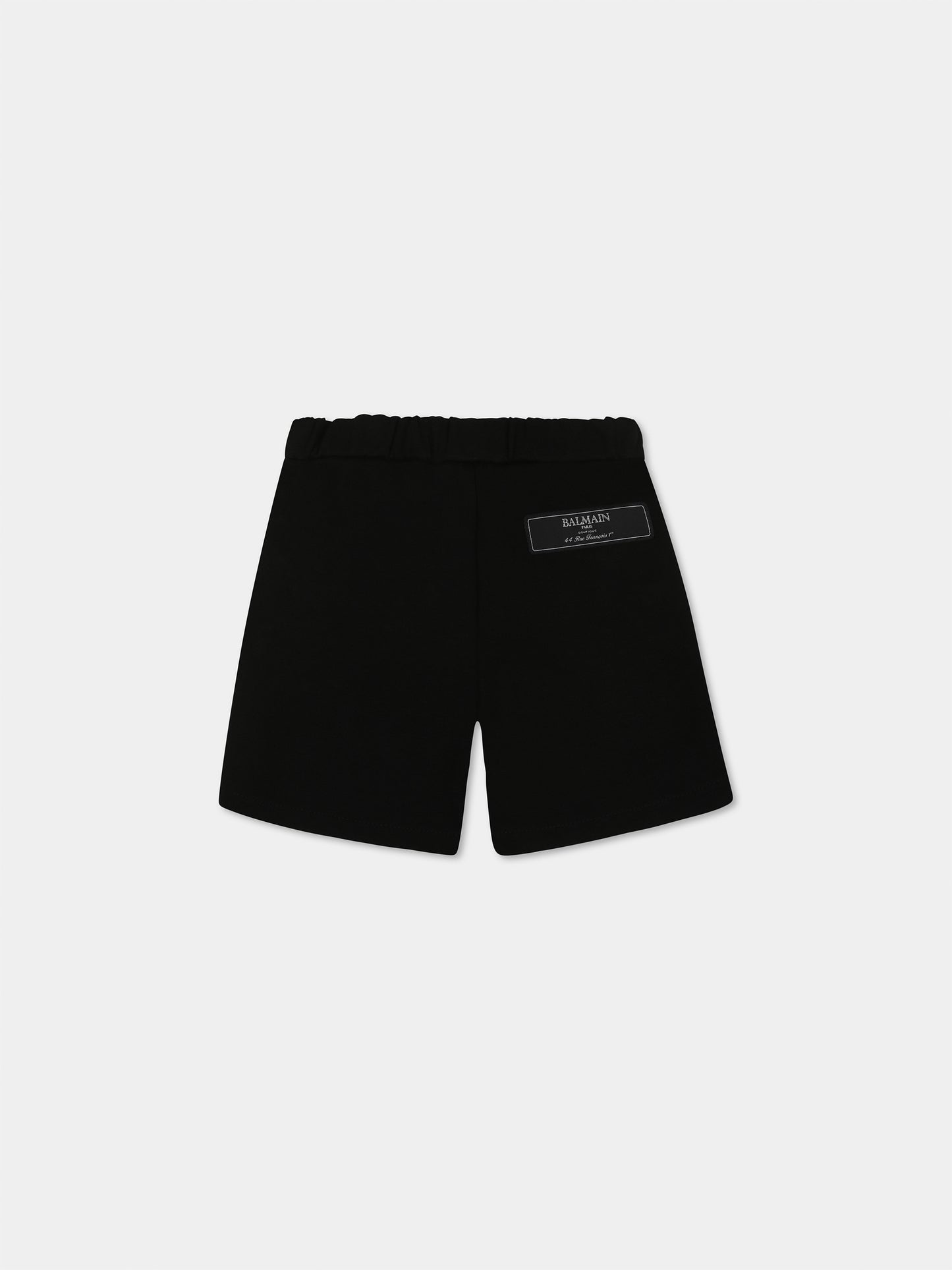Black shorts for baby boy with logo