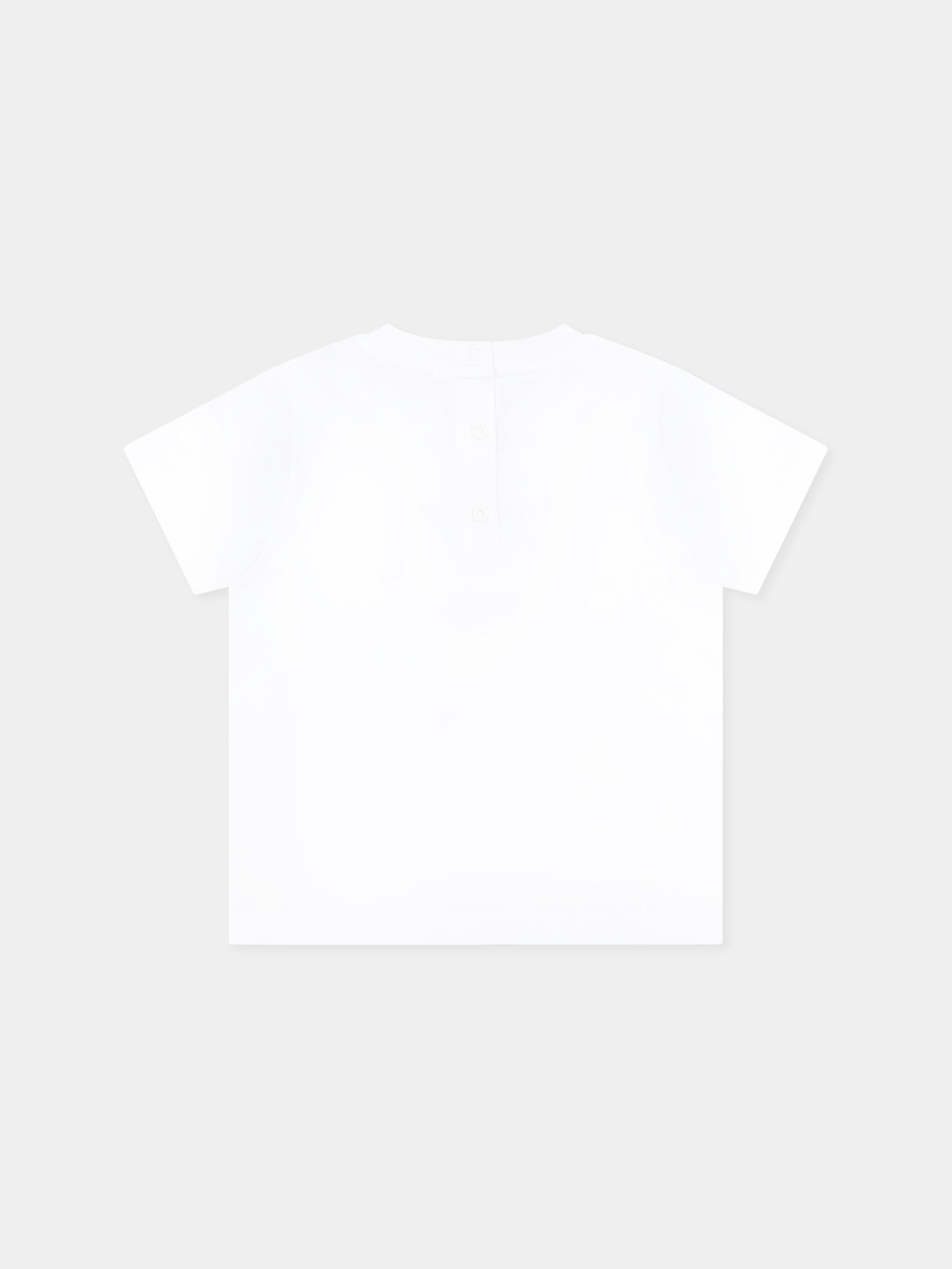 T-shirt bianca per neonati con logo,Balmain Kids,BW8601 Z1751 100NE