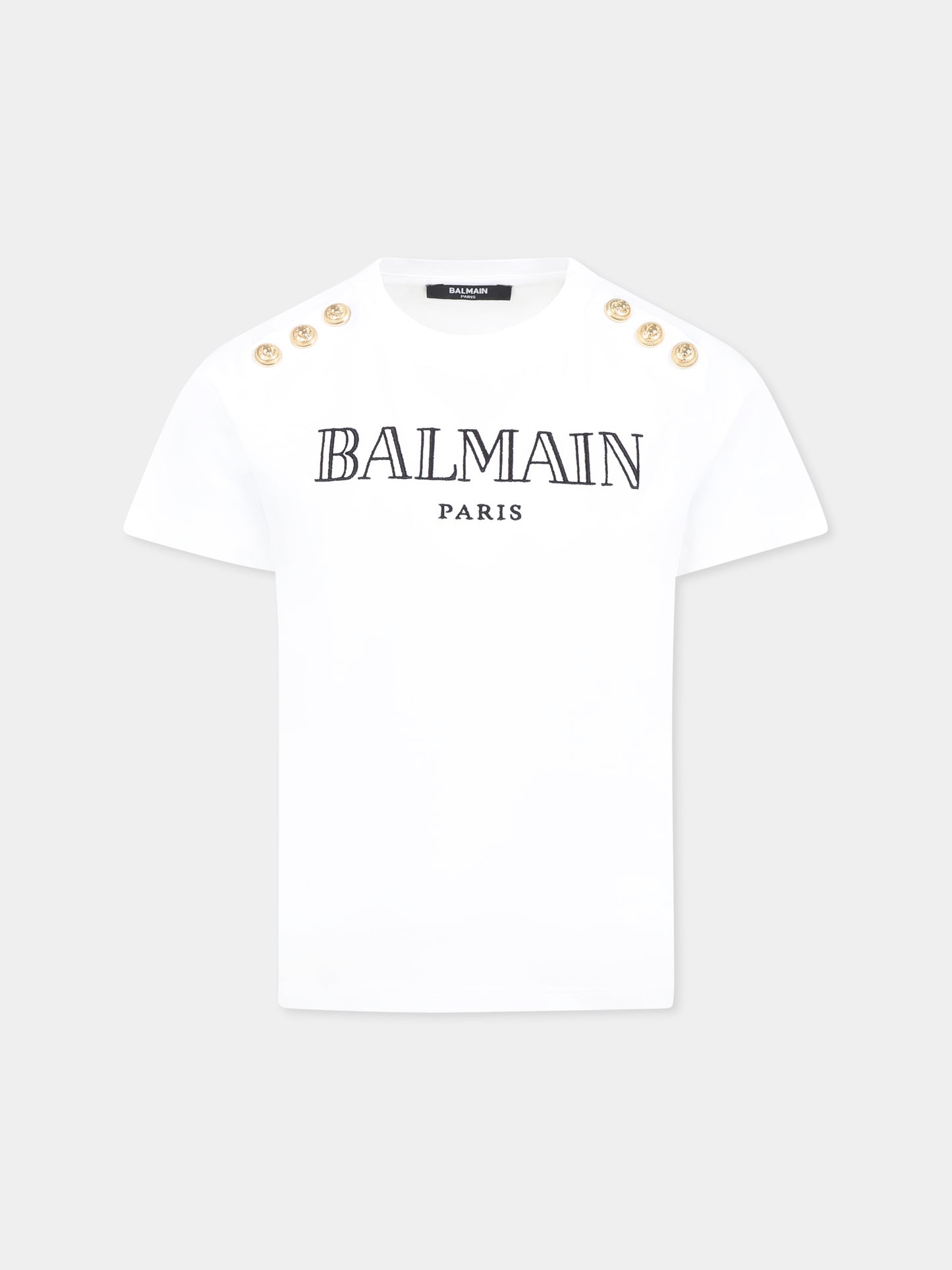 White t-shirt for kids with logo