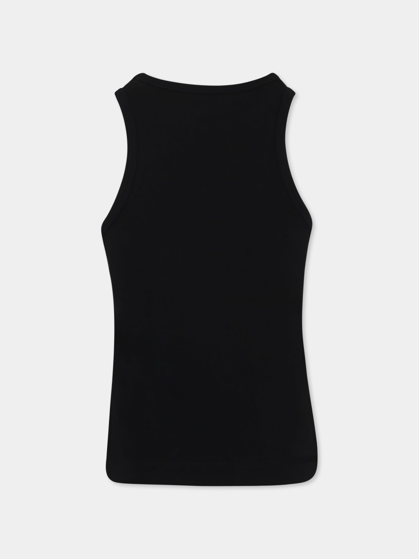 Canotta nera per bambina con logo,Balmain Kids,BW8A72 Z2389 930BC