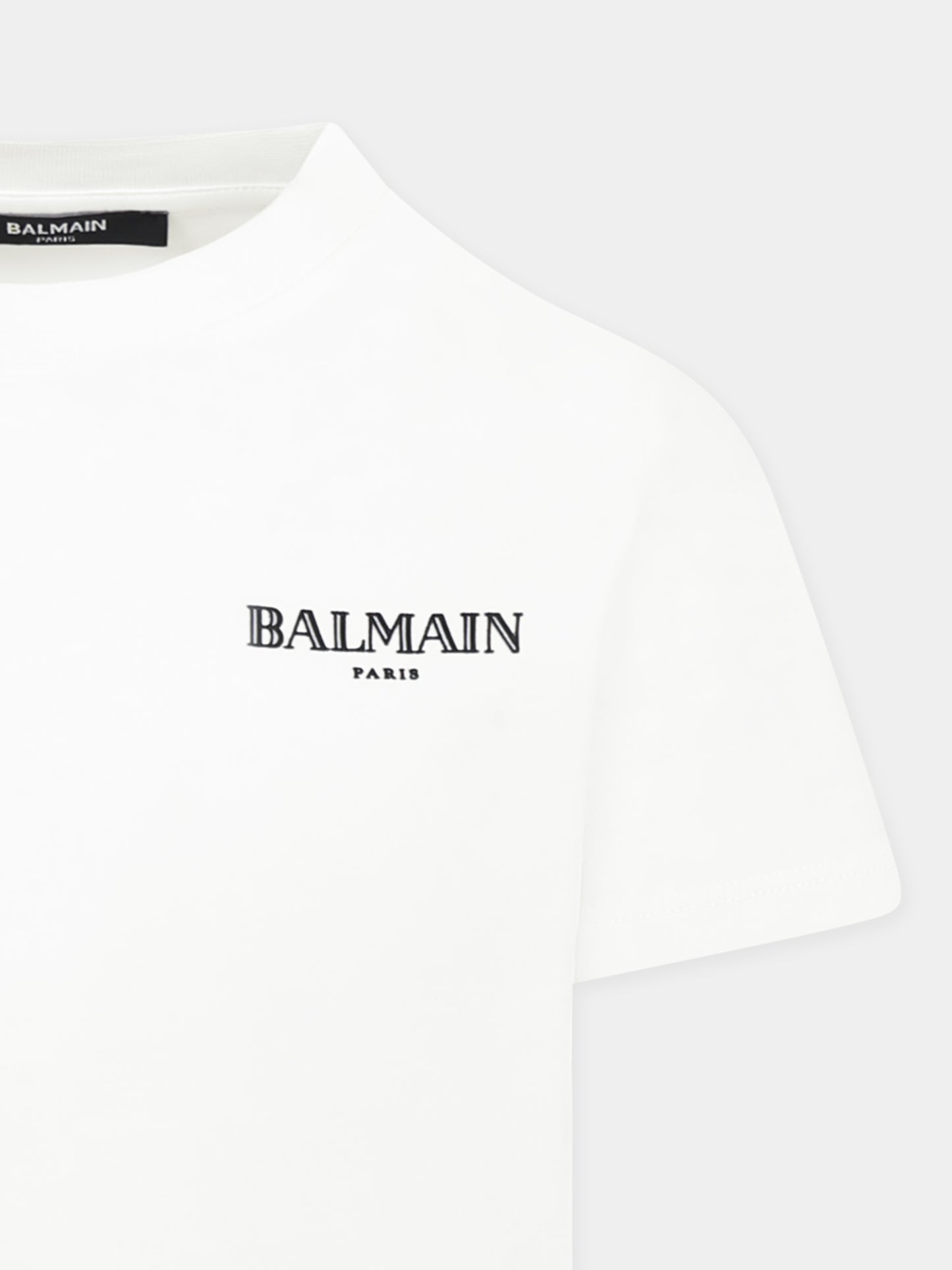 T-shirt bianca per bambini con logo,Balmain Kids,BW8P11 Z0116 100NE