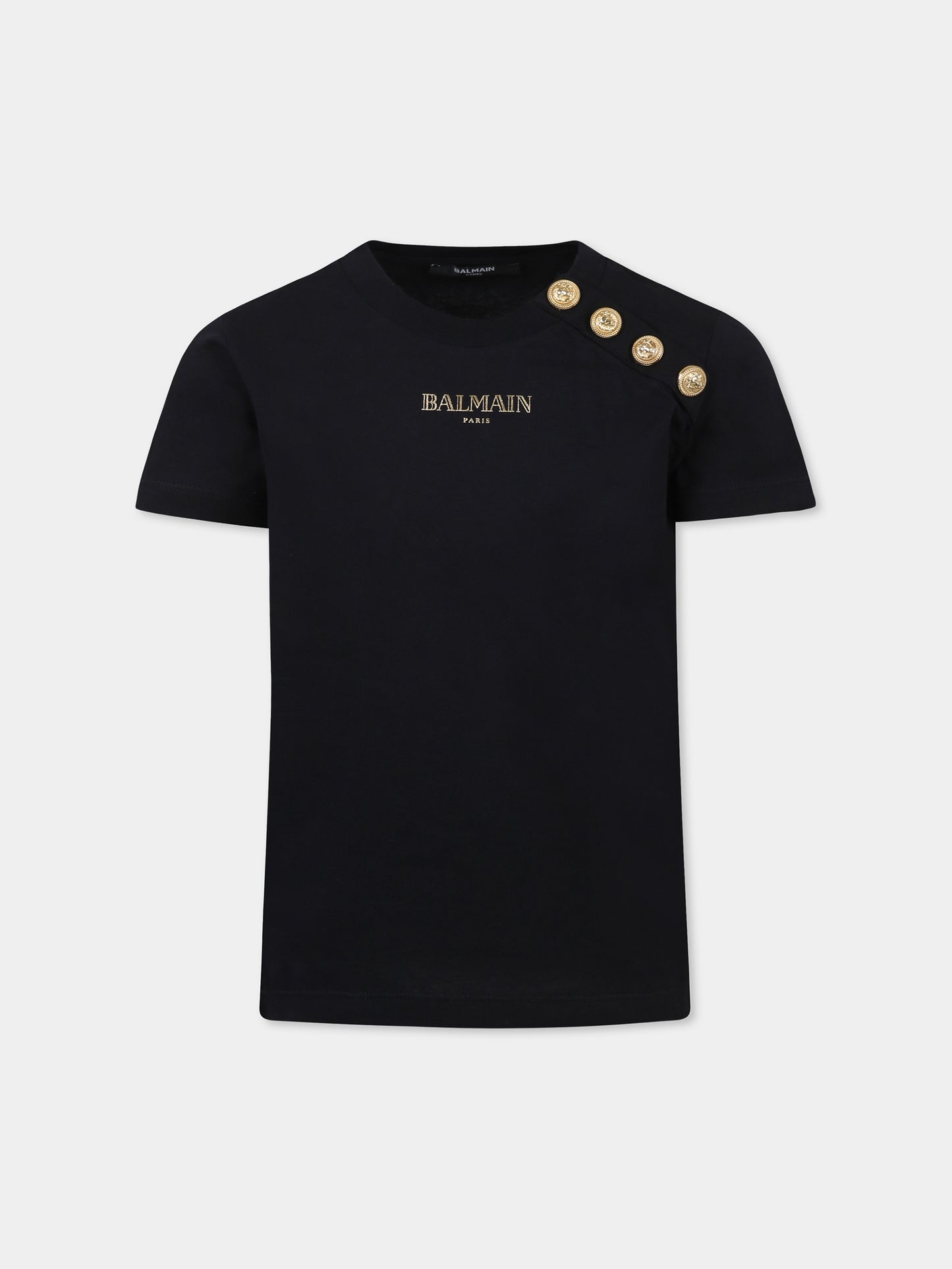 Black t-shirt for girl with logo