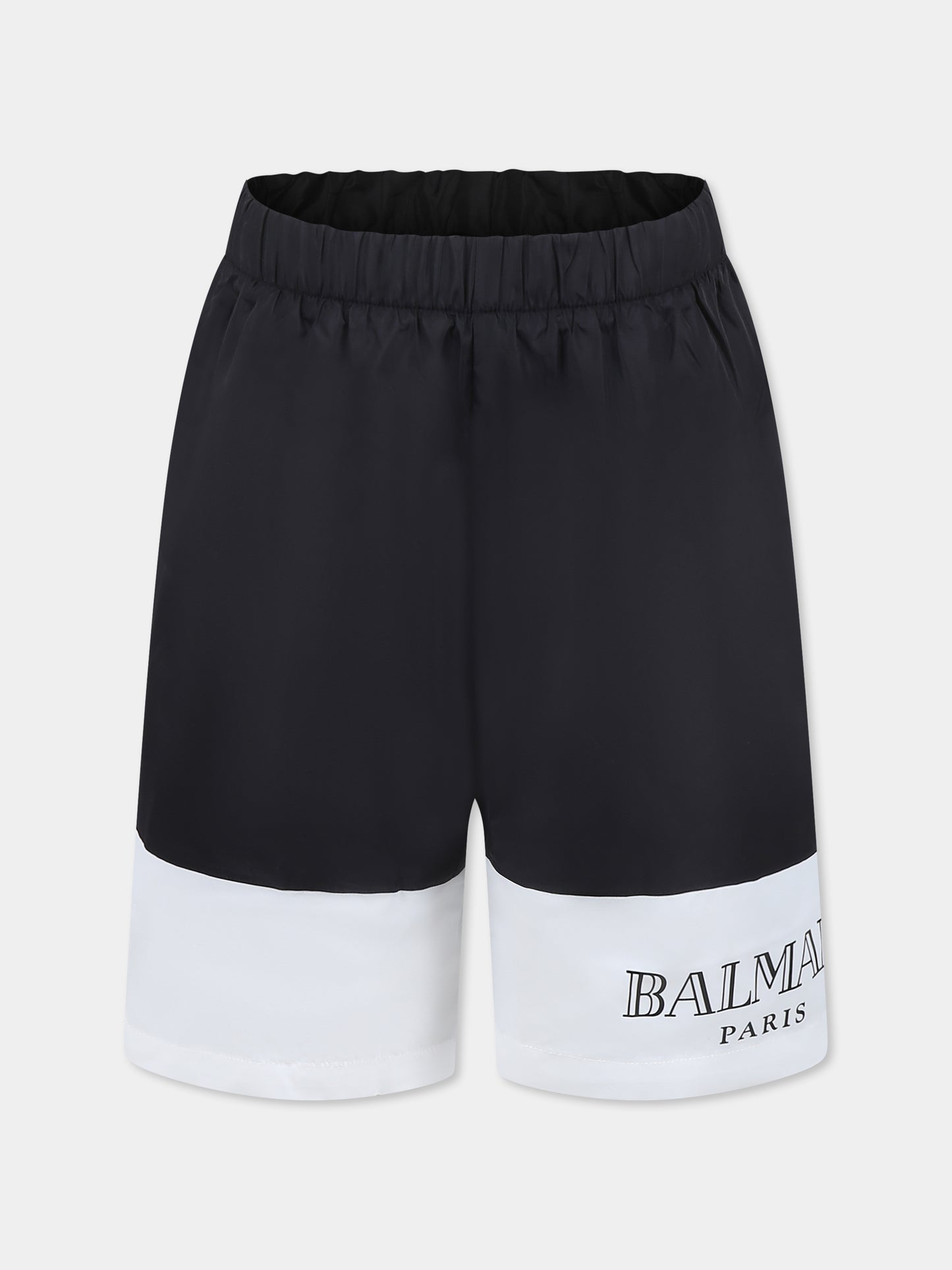 Boxer mare nero per bambino con logo,Balmain Kids,BWCP0D Z2966 930BC