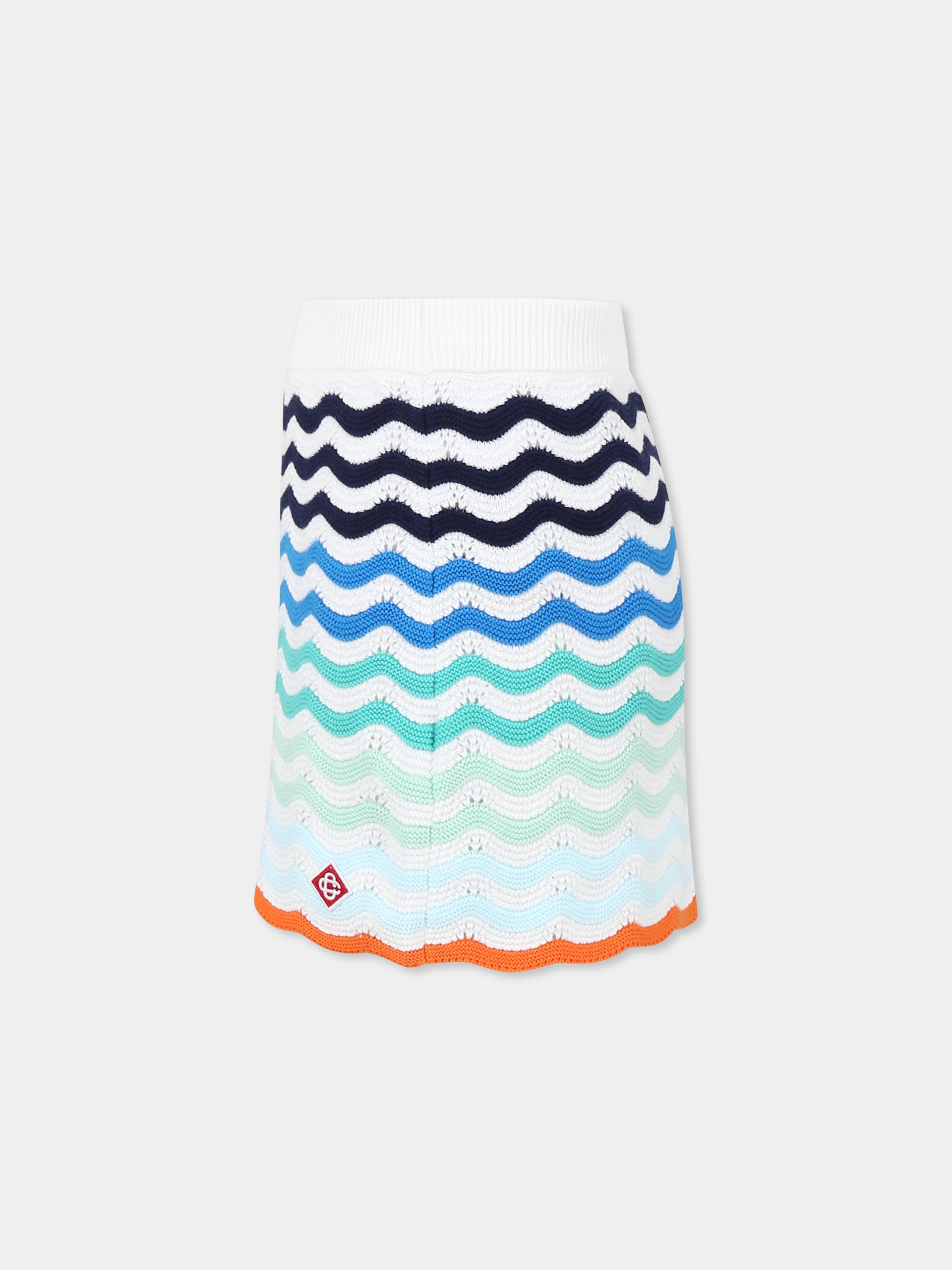 Gonna multicolor per bambina con logo,Casablanca,KS25 KW 976 01 EX