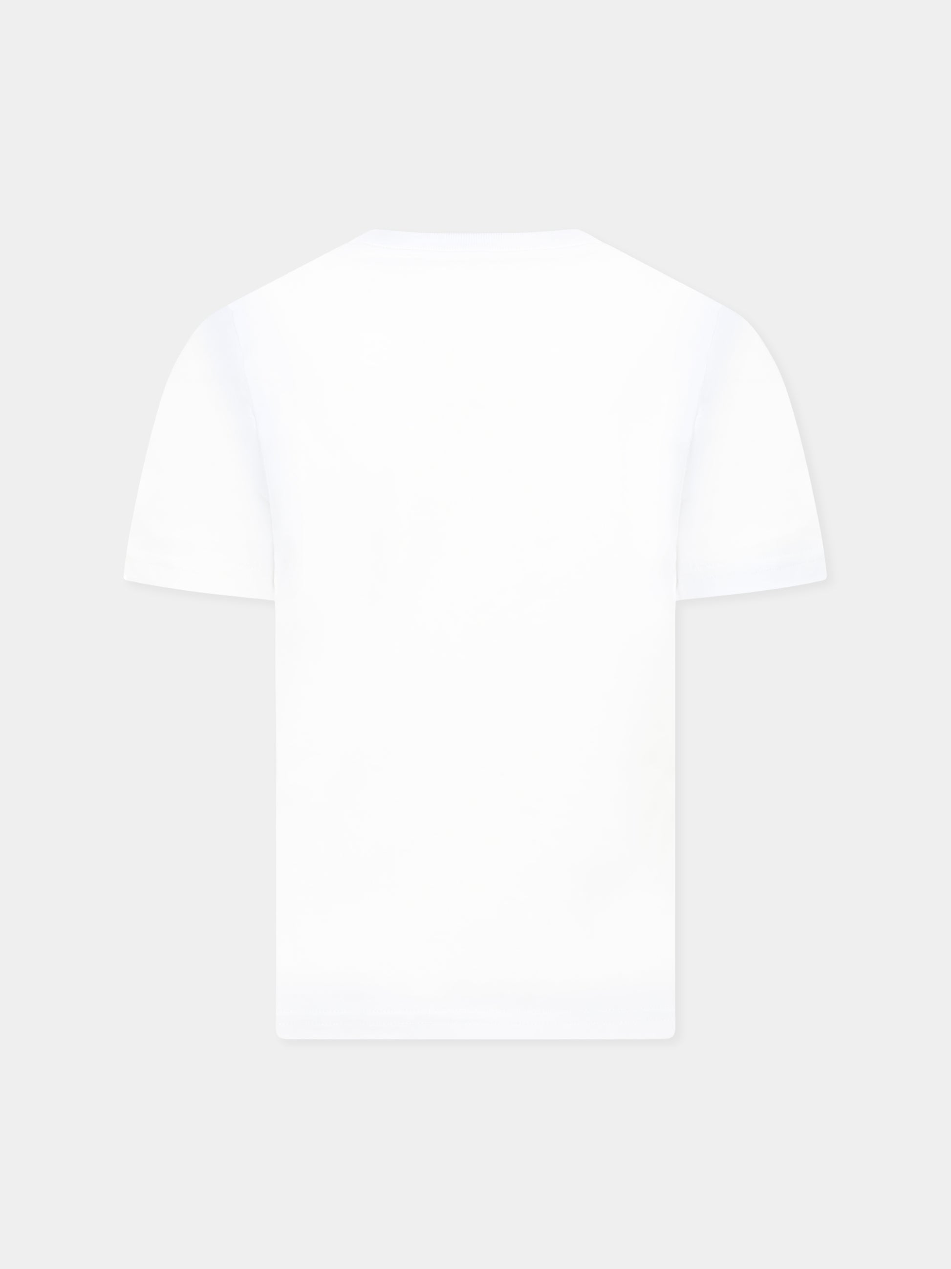 T-shirt bianca per bambini con stampa oasi e logo,Casablanca,U KS25 JTS 038 01 EX