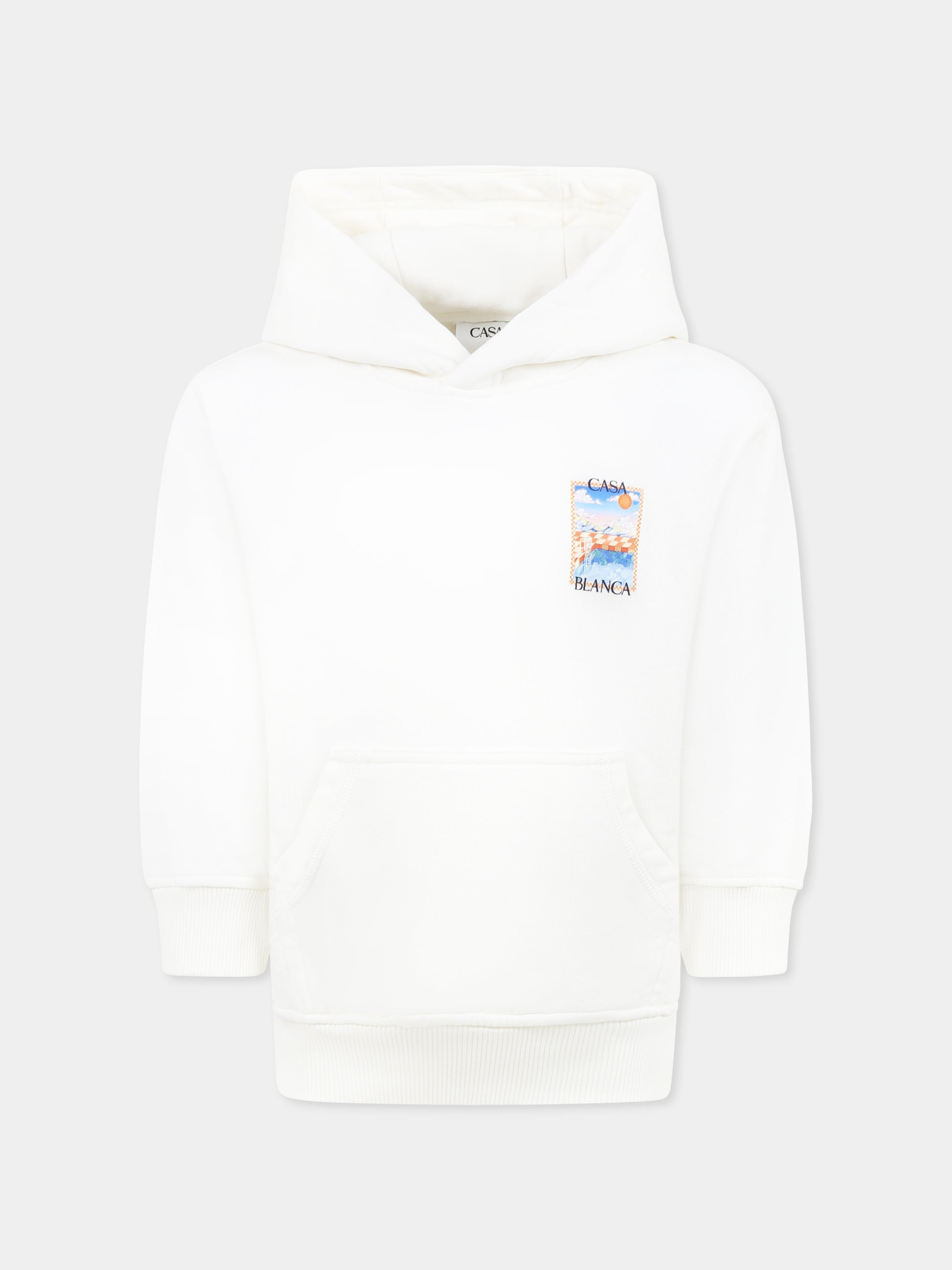 Felpa avorio per bambini con stampa piscina,Casablanca,KS25 JTP 372 01 EX