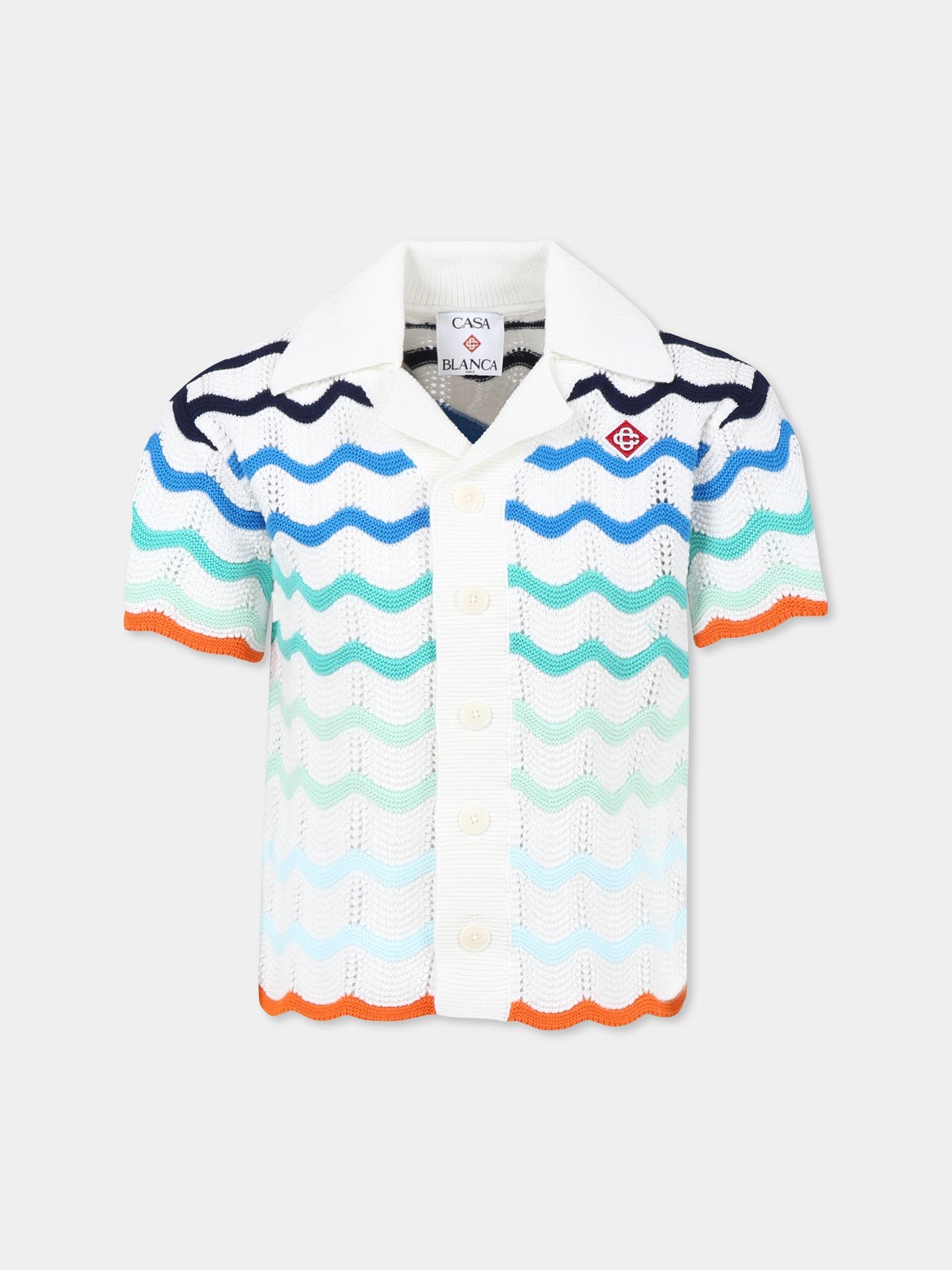 Cardigan multicolor per bambini con logo,Casablanca,KS25 KW 969 01 EX