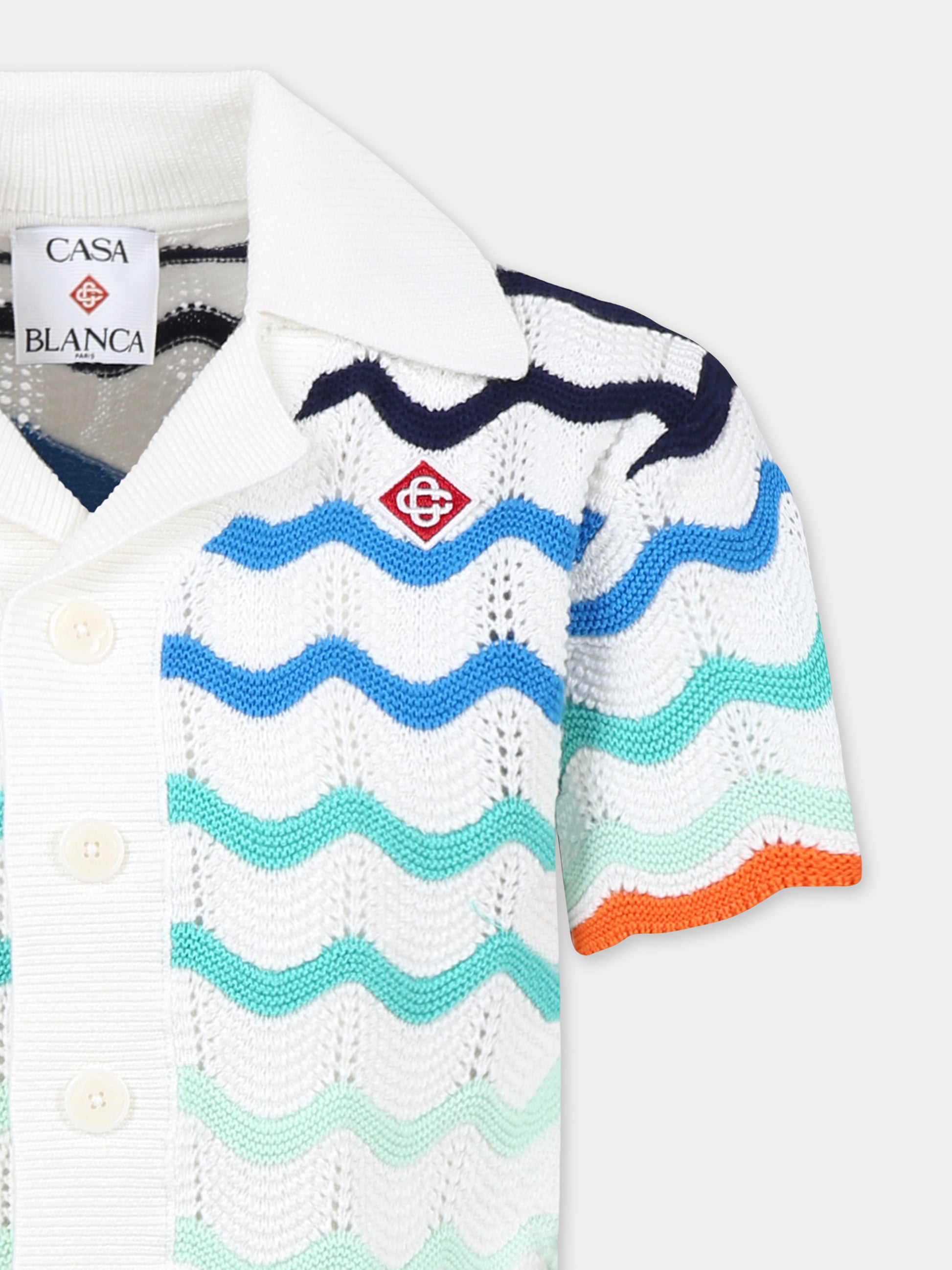 Cardigan multicolor per bambini con logo,Casablanca,KS25 KW 969 01 EX