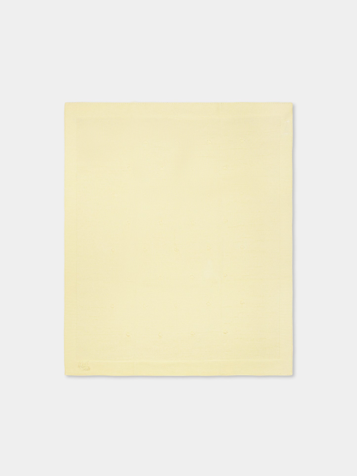 Yellow blanket for babykids with polka dots