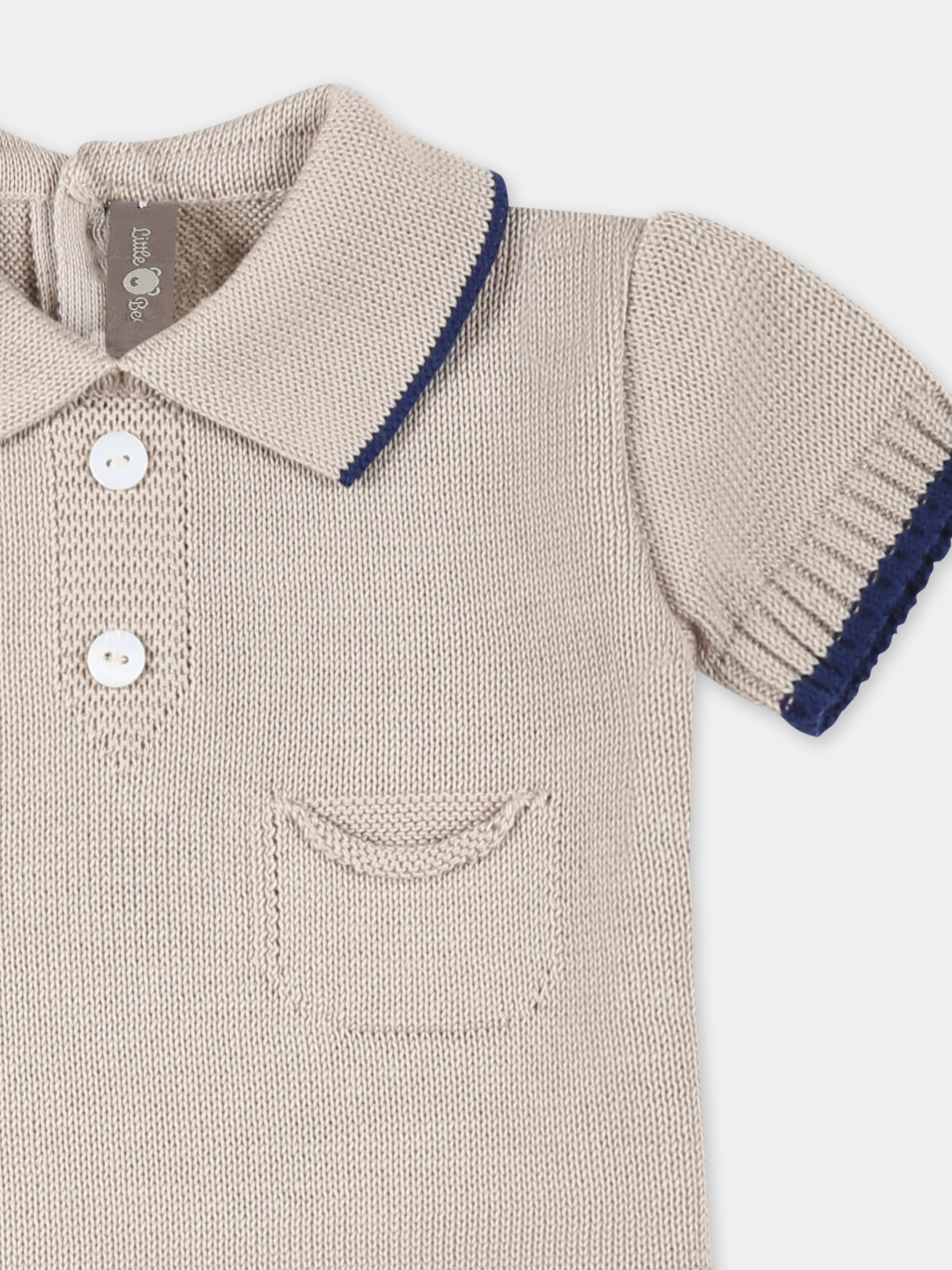 Pagliaccetto beige per neonato,Little Bear,1123  CORDA/BLU