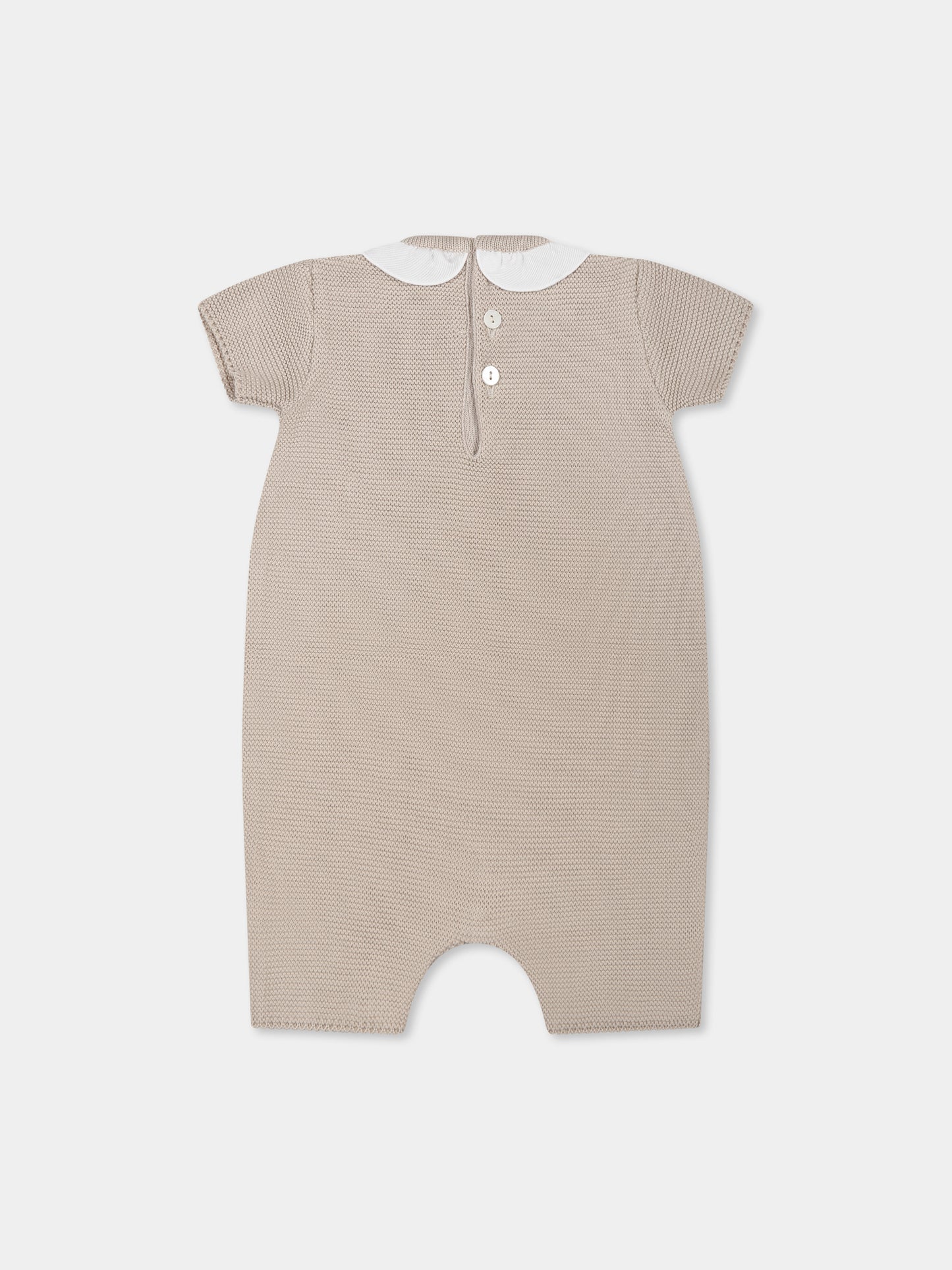 Beige romper for baby girl