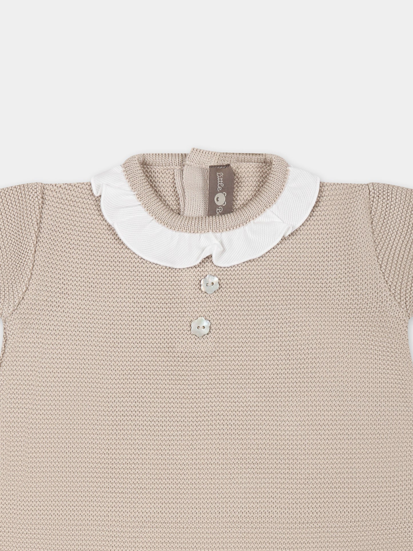 Beige romper for baby girl