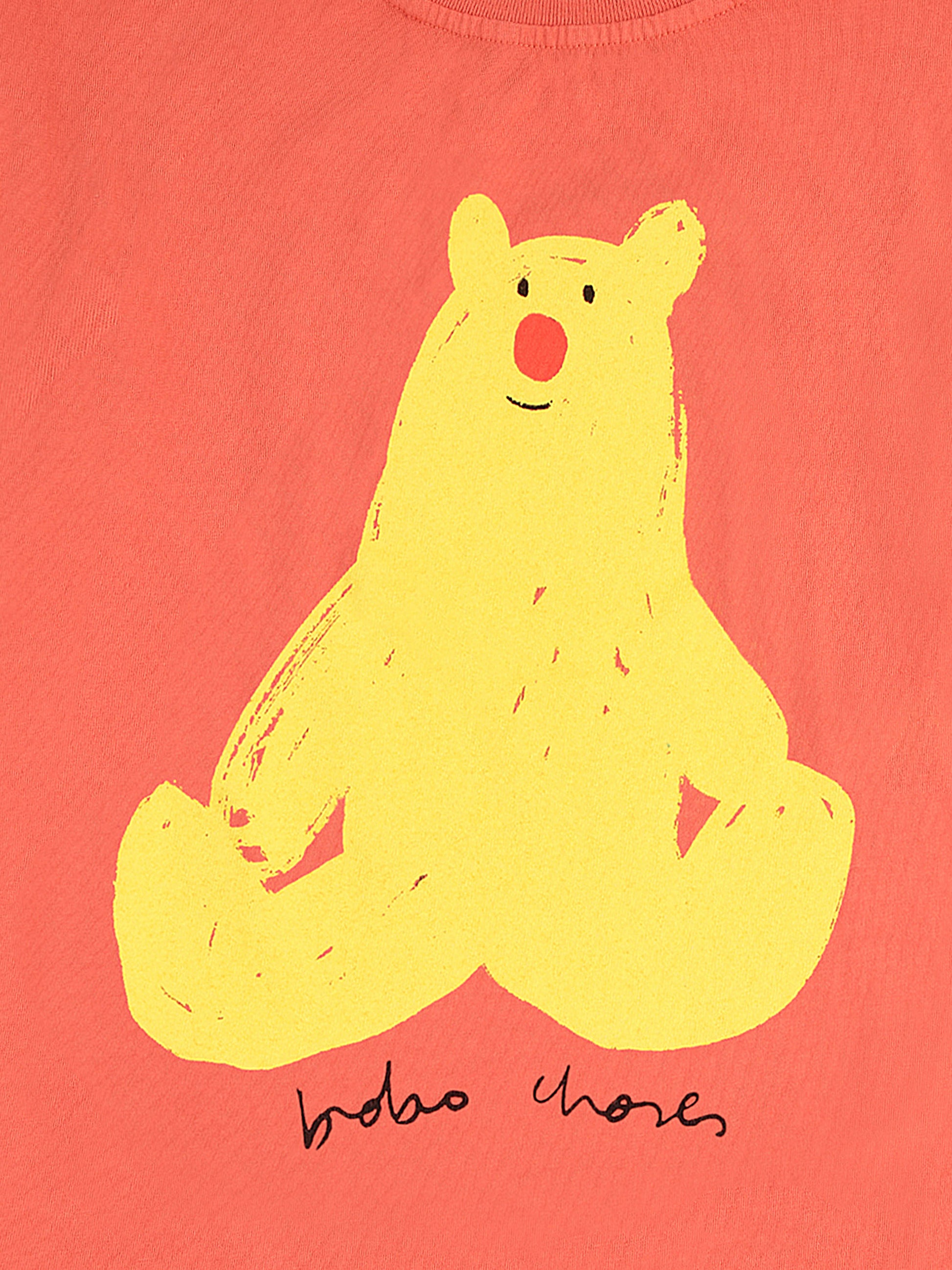 T-shirt rossa per bambini con orso,Bobo Choses,B125AC011