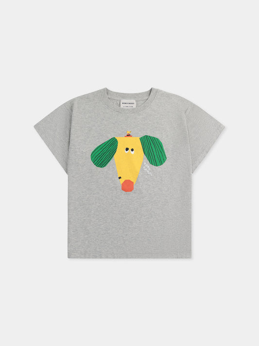 T-shirt grigia per bambini con cane,Bobo Choses,B125AC012