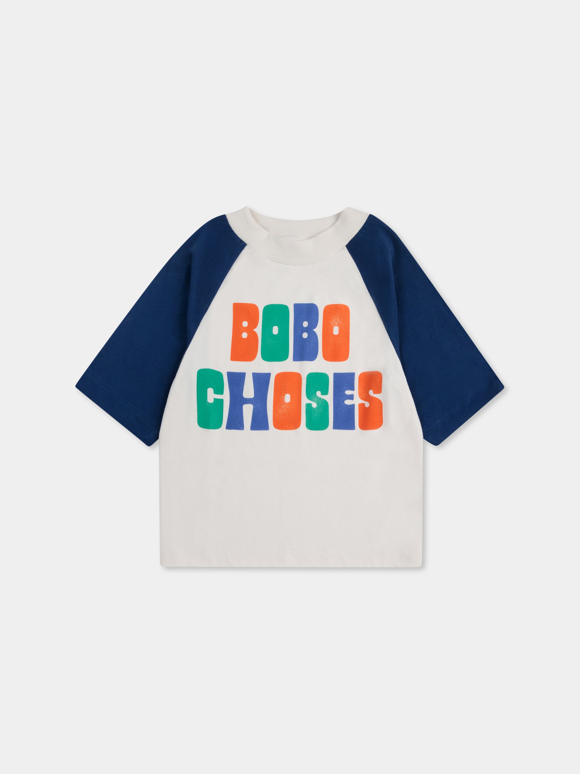 T-shirt avorio per bambini con logo,Bobo Choses,B125AC125