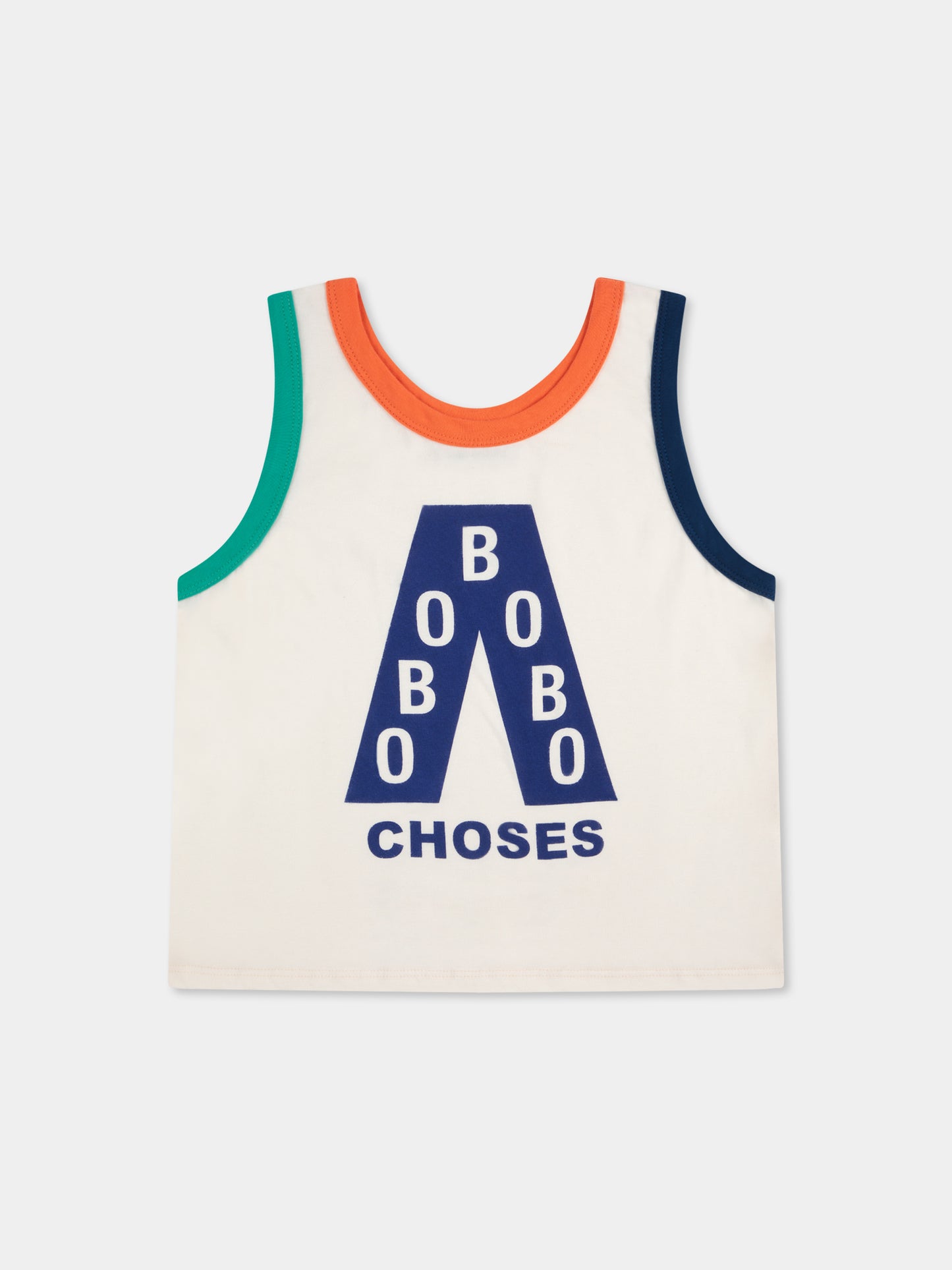 Ivory tank top for kids with logo