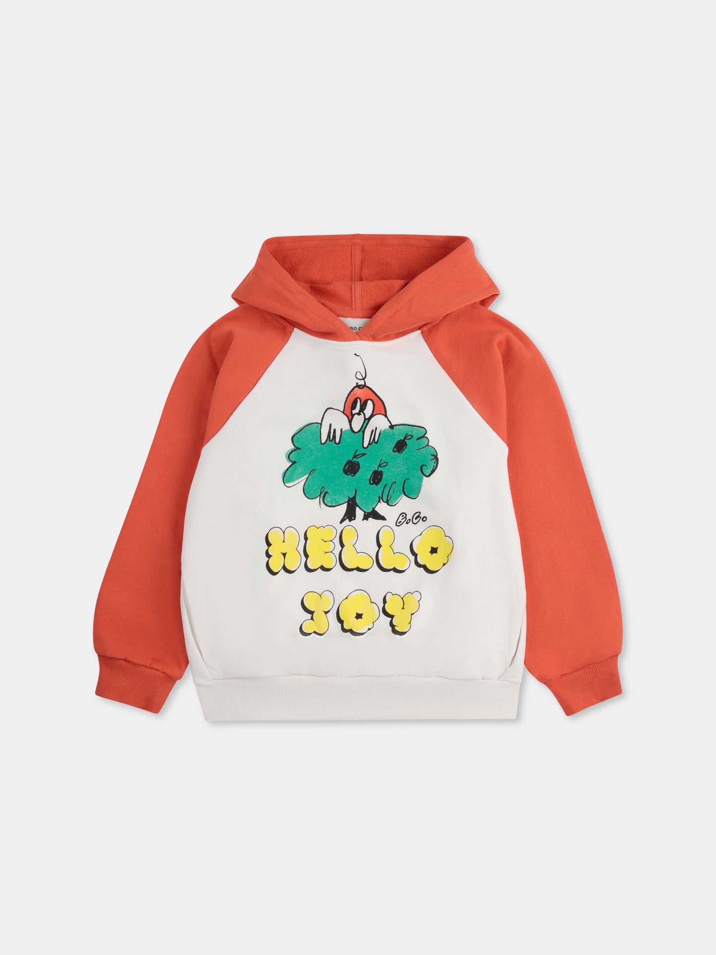 Felpa bianca per bambini con scritta e stampa,Bobo Choses,B125AC044
