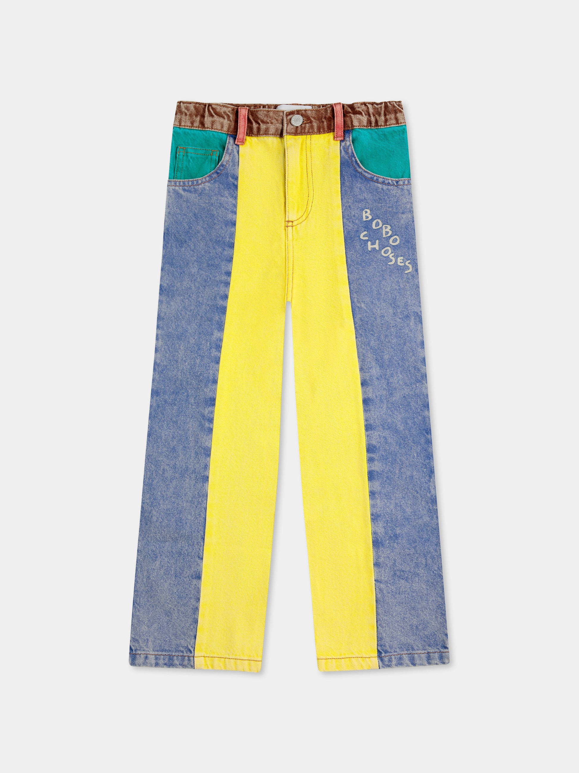 Jeans multicolor per bambini con logo,Bobo Choses,B125AC087